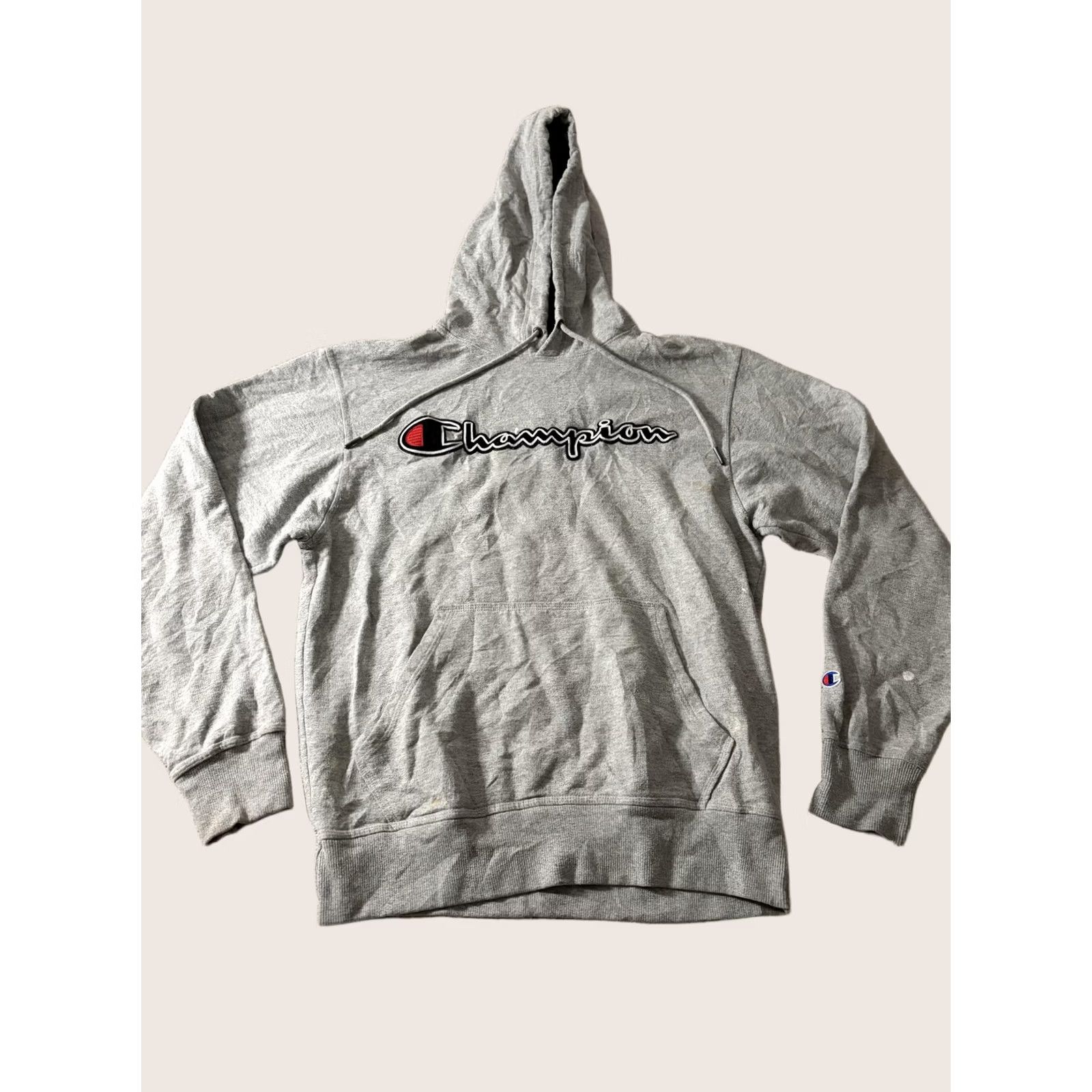 Champion Champion Hoodie Mens Small Gray Script Logo Fleece Pullover Sweatshirt Size US S / EU 44-46 / 1 - 1 Thumbnail