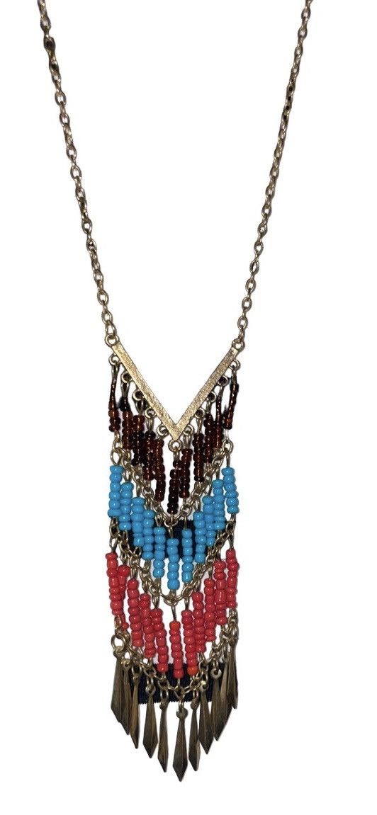 Vintage Vintage Southwest Chevron Beaded 70’s Necklace Size ONE SIZE - 14 Thumbnail