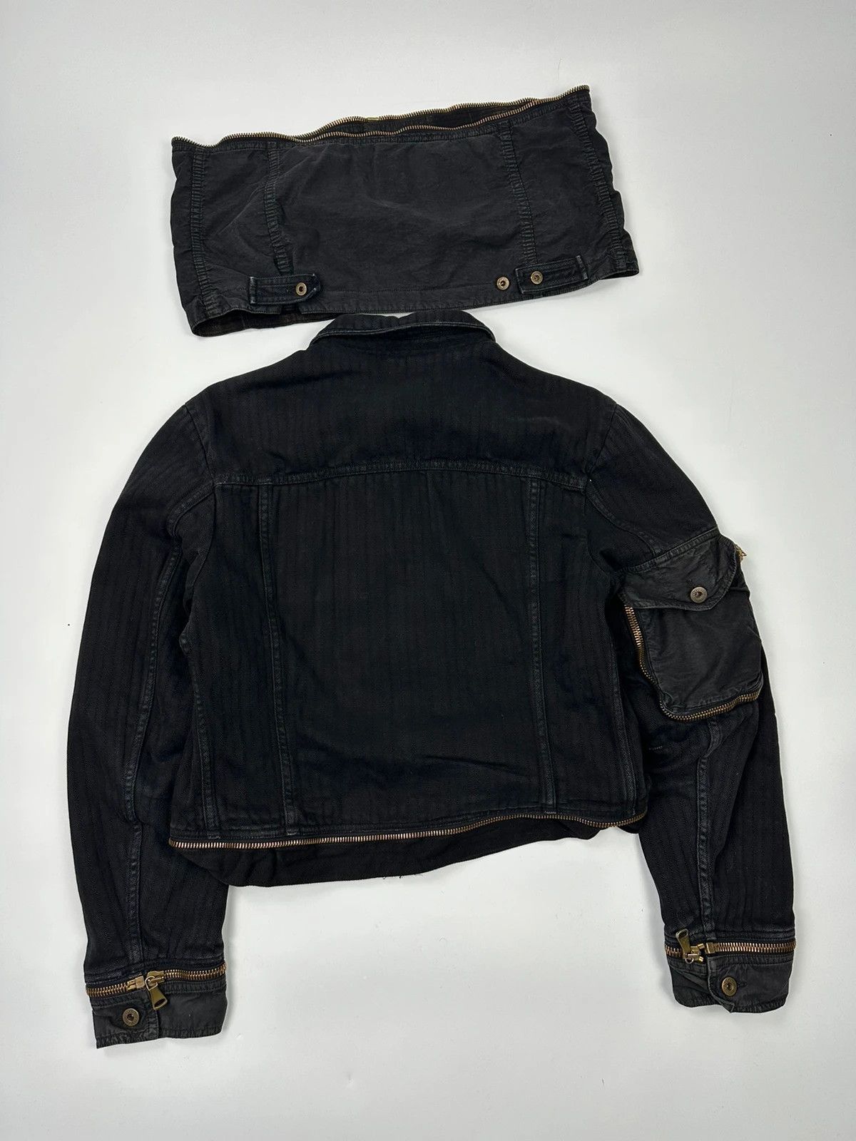 Dolce & Gabbana Dolce Gabbana SS03 Black Cargo Détachable Denim Jacket Coat Size US L / EU 52-54 / 3 - 5 Thumbnail