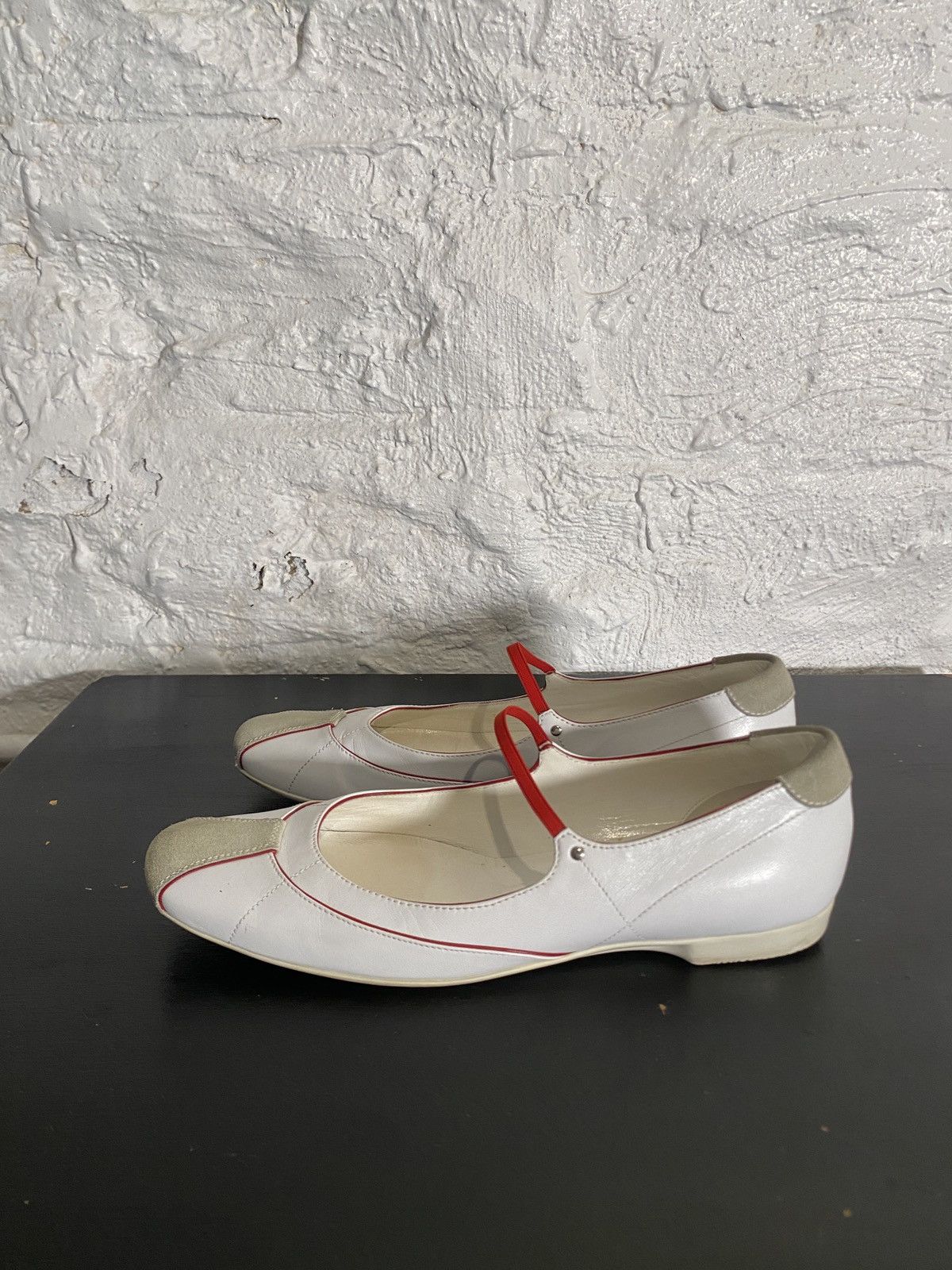 Prada Prada Red Label White leather and Grey suede shoes Size US 7 / IT 37 - 2 Thumbnail