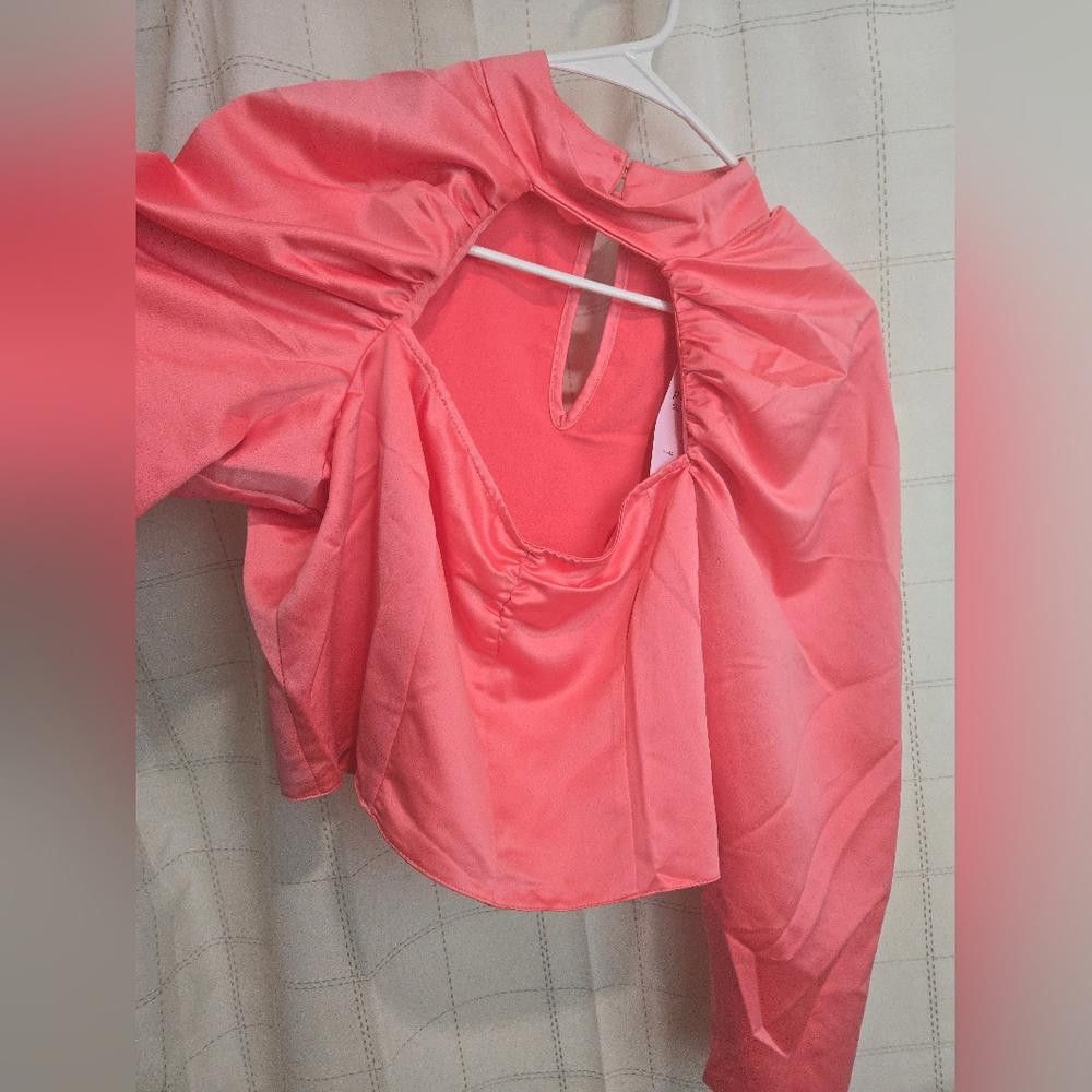 Other Miss Selfridge Petite Cut Out Ruched Satin Top Size XL / US 12-14 / IT 48-50 - 5 Thumbnail