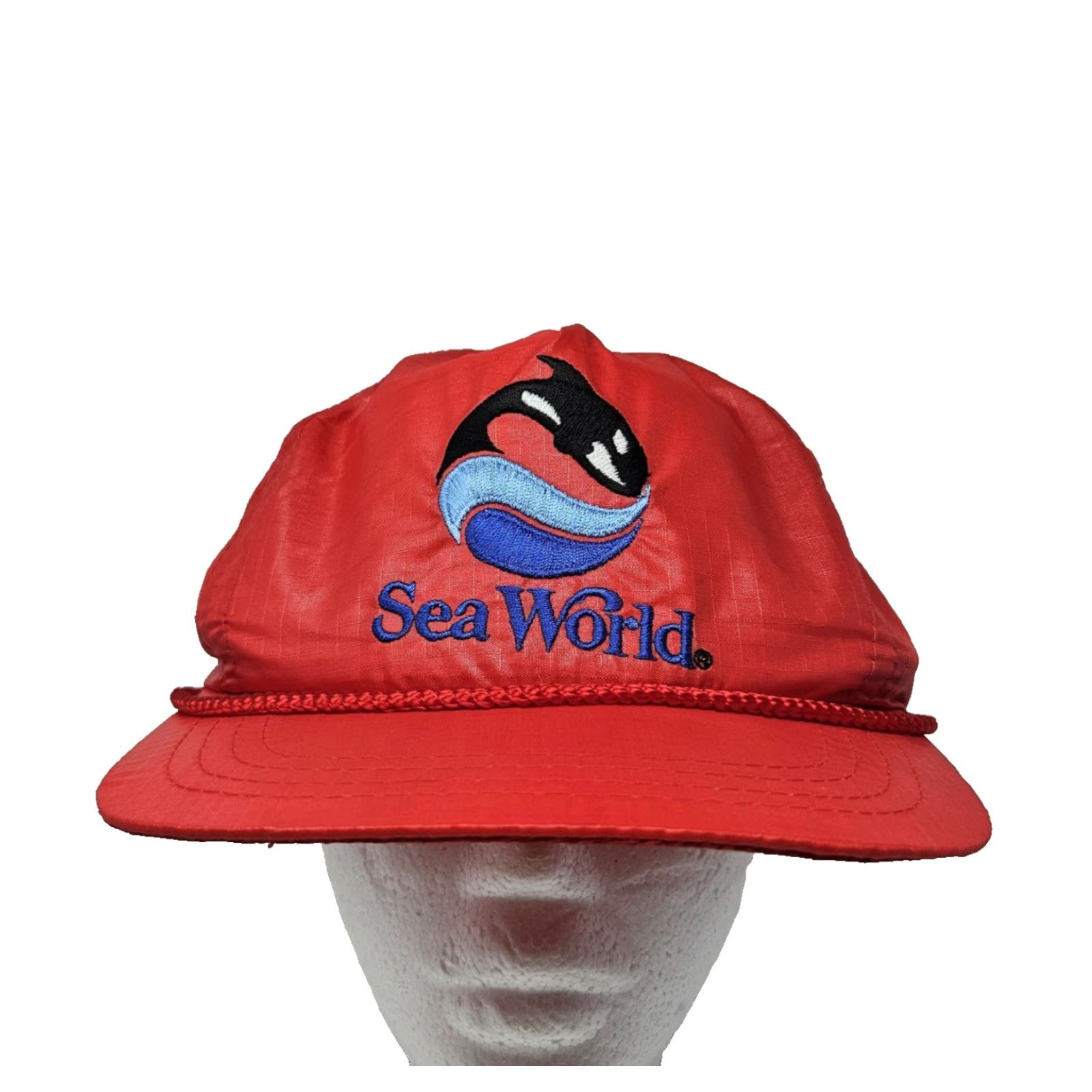 Vintage VINTAGE Sea World Hat Cap Strap Back Red Embroidered Whale Logo Mens Sportcap 90s Size ONE SIZE - 2 Thumbnail