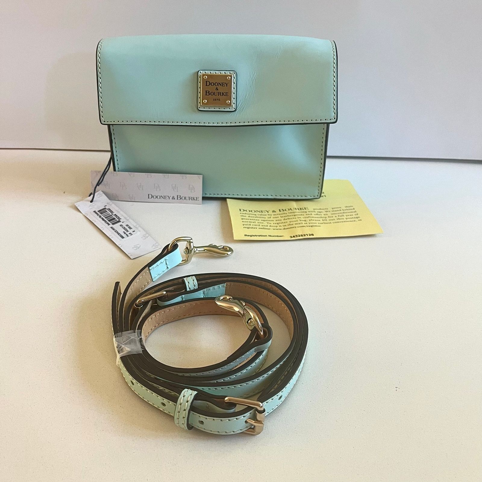 Dooney & Bourke Dooney & Bourke Leather East West Flap, Crossbody Bag, Blue Size ONE SIZE - 2 Thumbnail