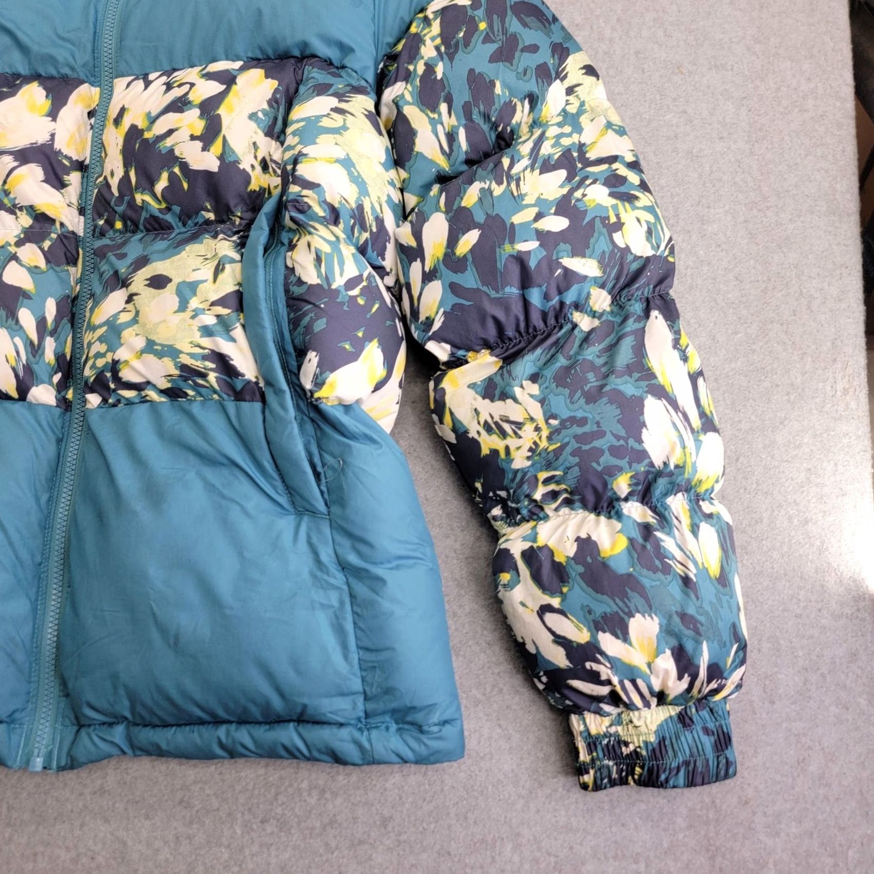 Vintage VINTAGE: No (not vintage) Columbia Jacket Womens XL Teal Blue Hooded Puffer Insulated Floral Winter Coat Size XL / US 12-14 / IT 48-50 - 3 Thumbnail