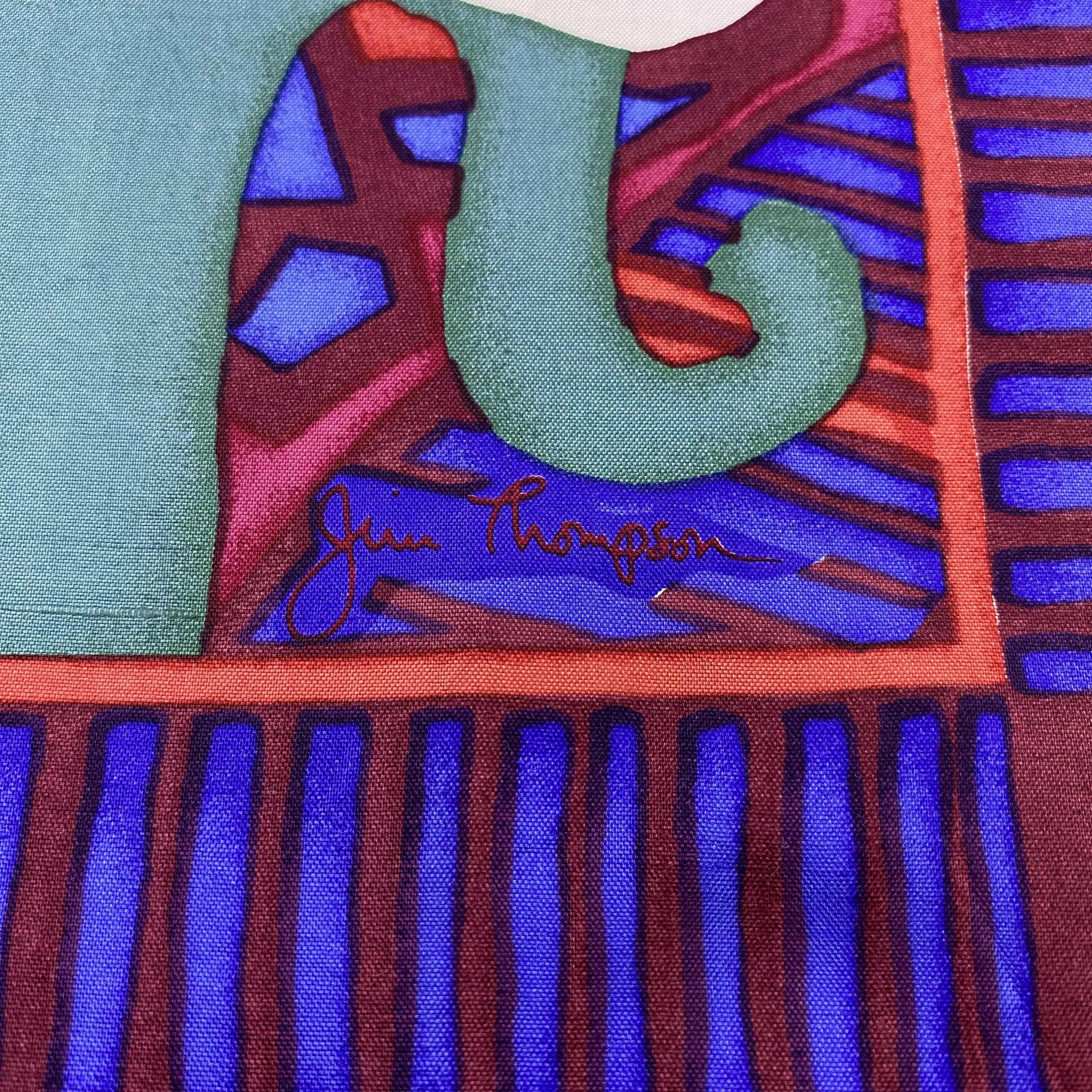 Jim Thompson Jim Thompson Elephant Silk Handkerchief Neckerchief -B1463 Size ONE SIZE - 7 Thumbnail