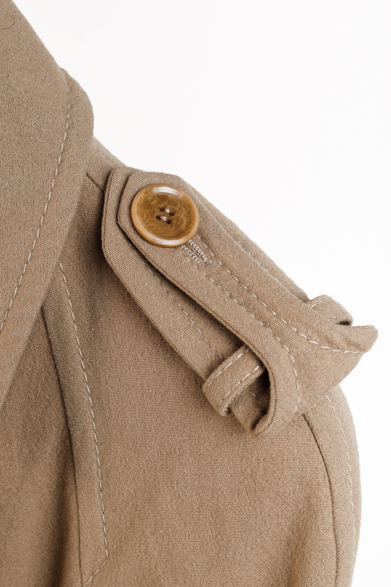 Moschino Moschino Tiered Wool Camel Trench-Style Coat Size S / US 4 / IT 40 - 6 Thumbnail