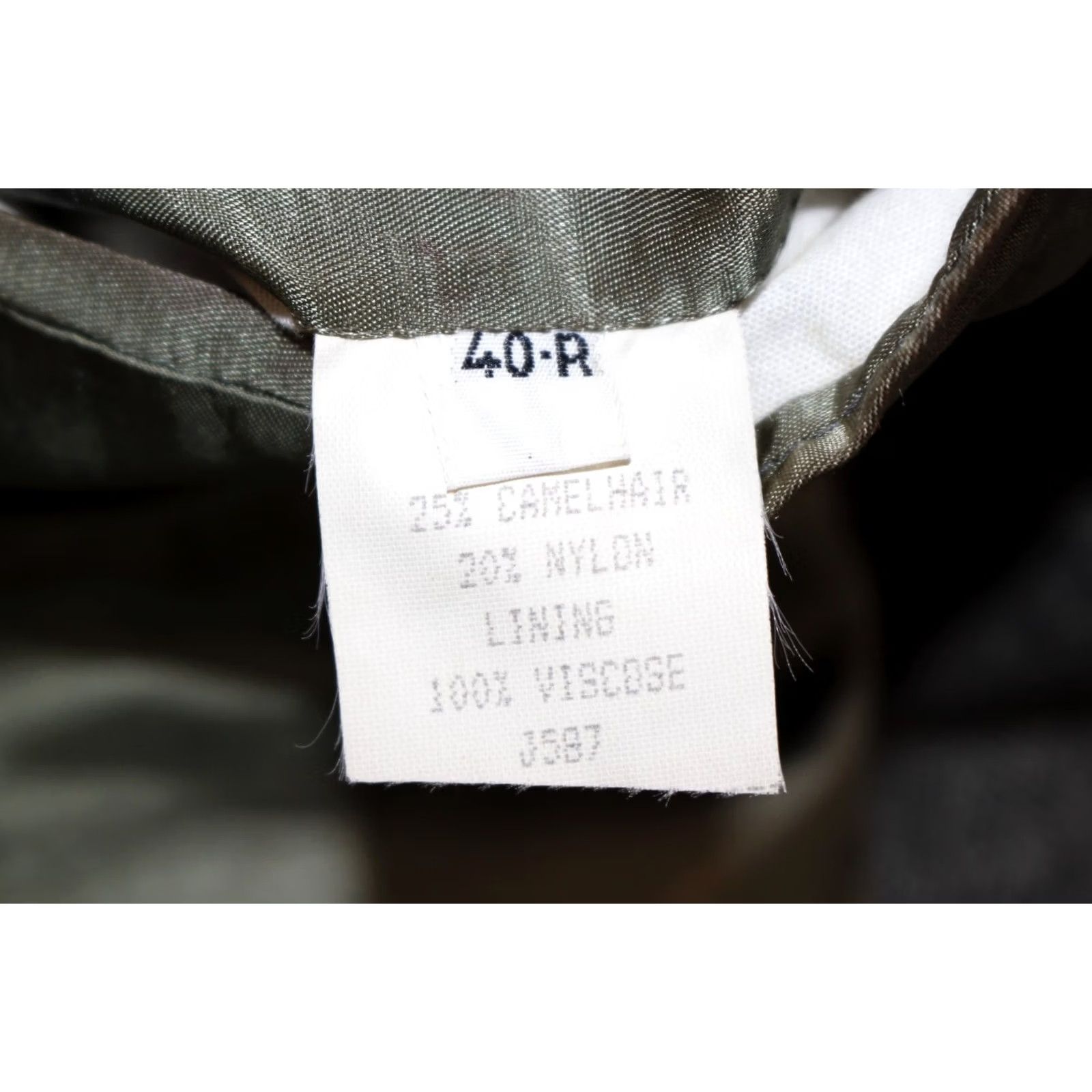 Camel Vintage Christian Aujard Blazer Men's 40 Wool Camel Hair Tweed Herringbone Gray Size 40R - 7 Thumbnail