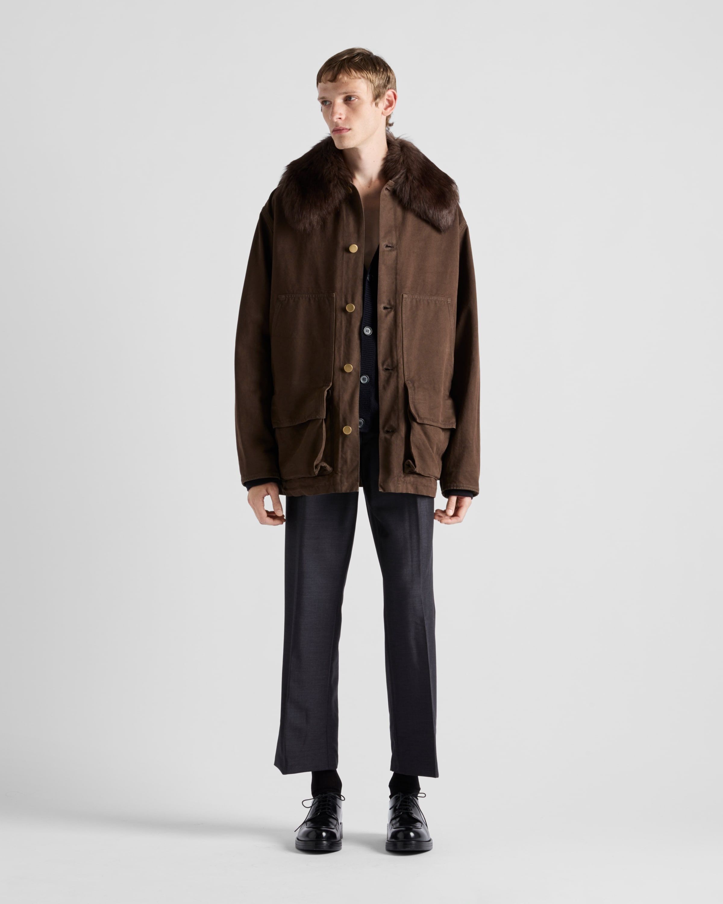 Prada o1bcso1str1025 Canvas Old Jacket in Brown Size US S / EU 44-46 / 1 - 2 Thumbnail