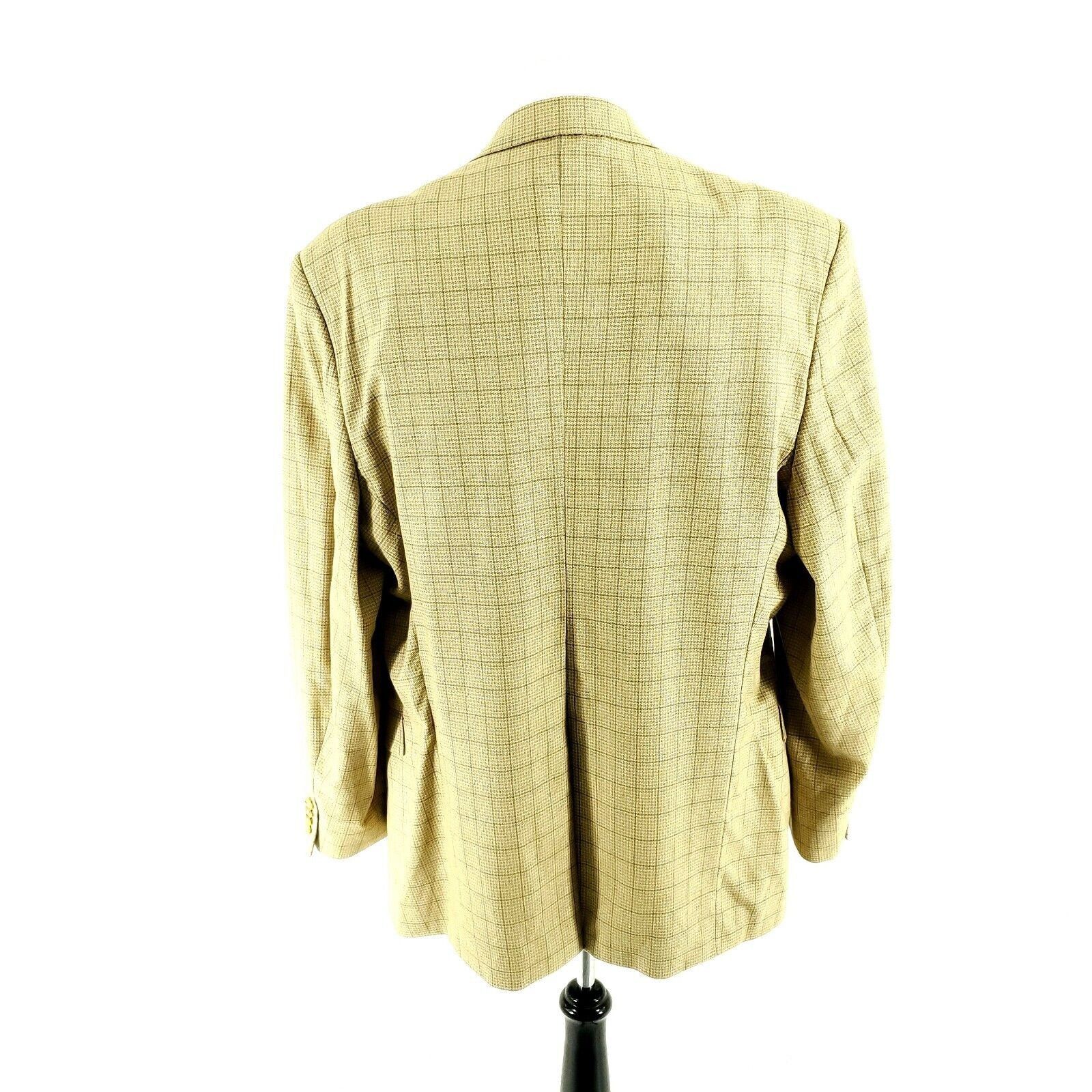 Hart Schaffner Marx Hart Schaffner Marx Gold Trumpeter Wool 2 Button Sport Coat Size 46L - 5 Thumbnail