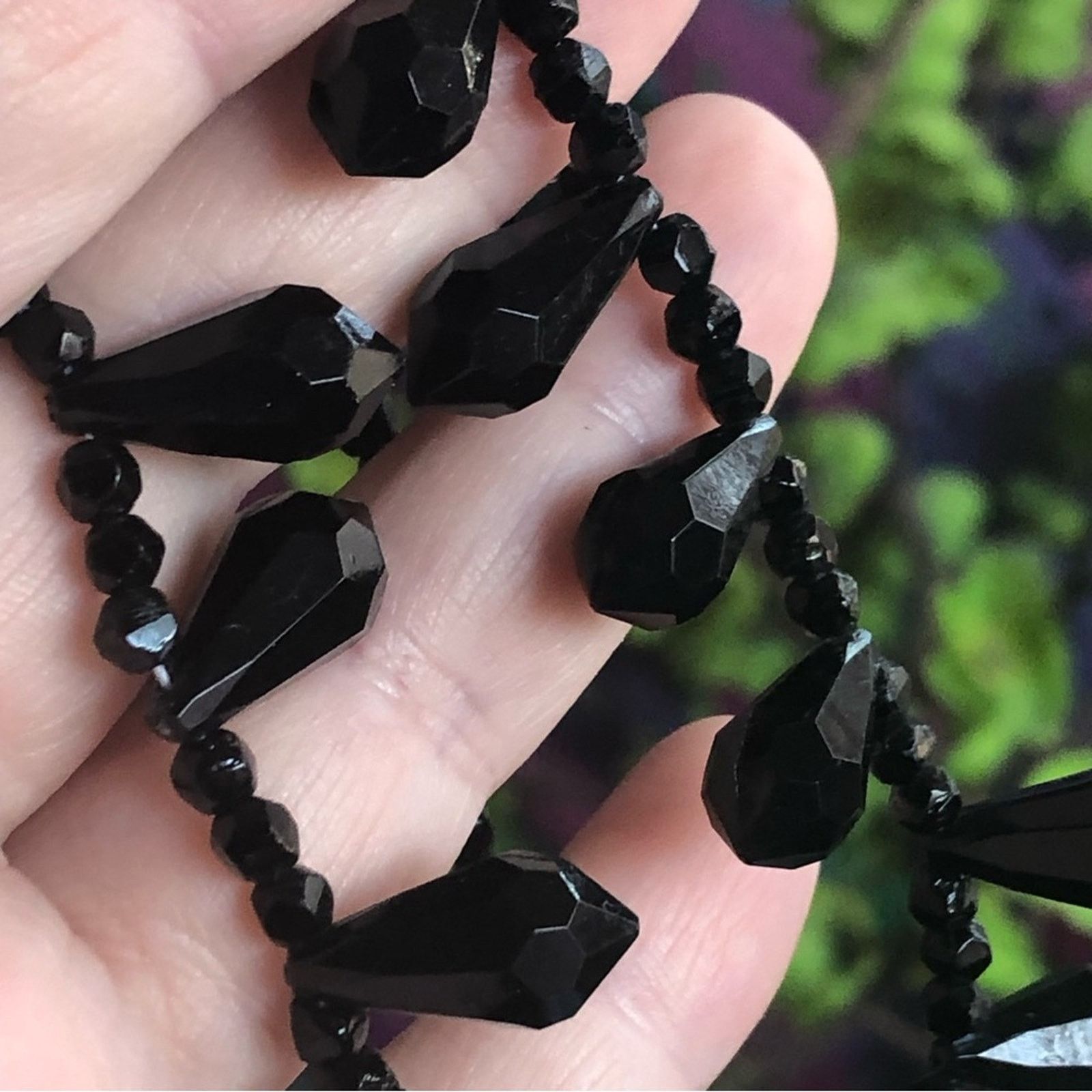 Vintage Vintage 70s-80s faceted black sparkle glass necklace Size ONE SIZE - 2 Thumbnail