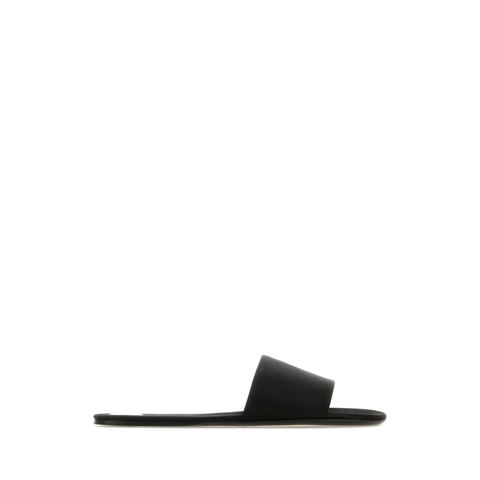 SAINT LAURENT Carlyle Black Satin Slippers New & Authentic (