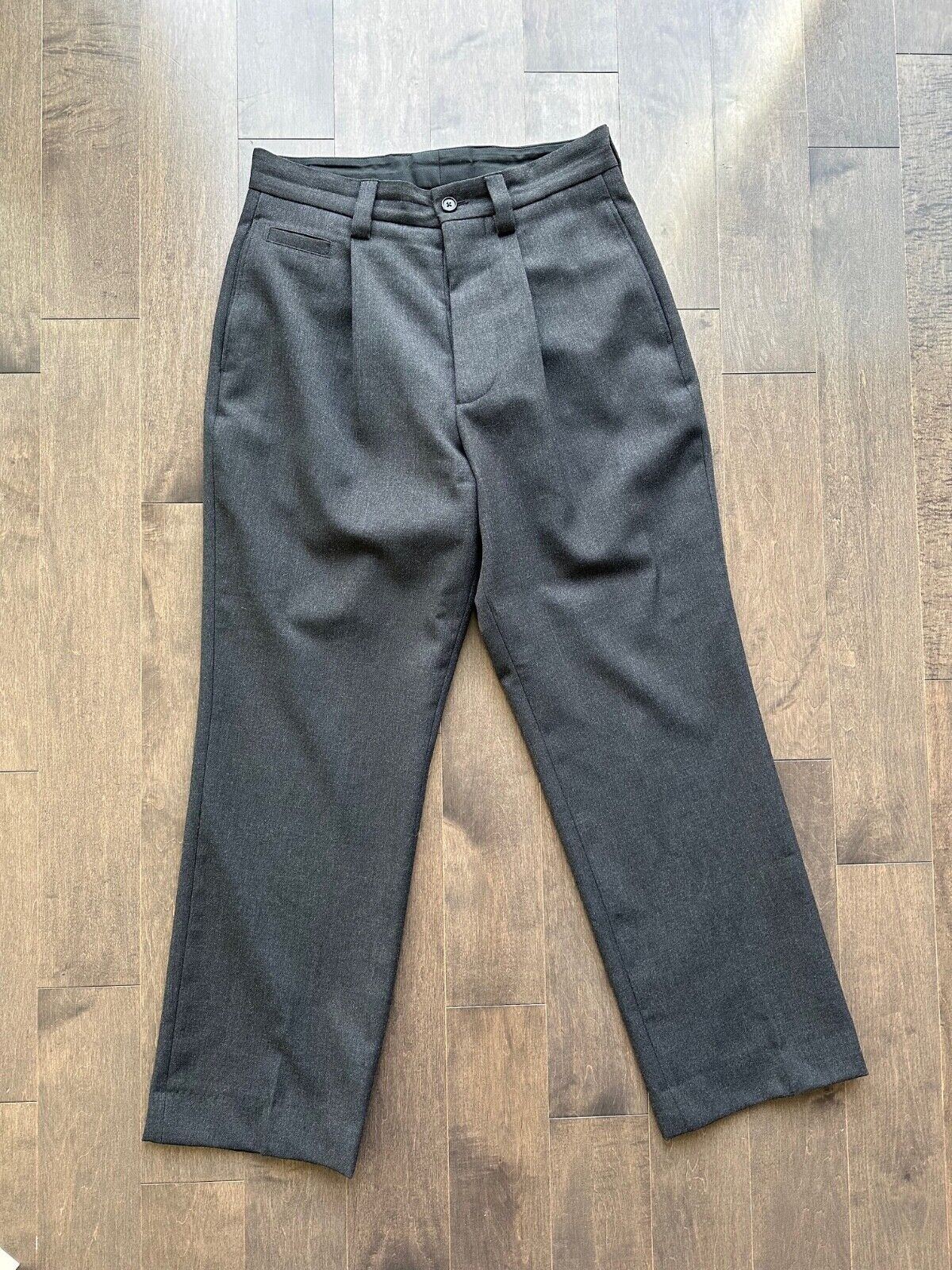 Single Pleat Trousers Dry Wool Serge Charcoal AW22