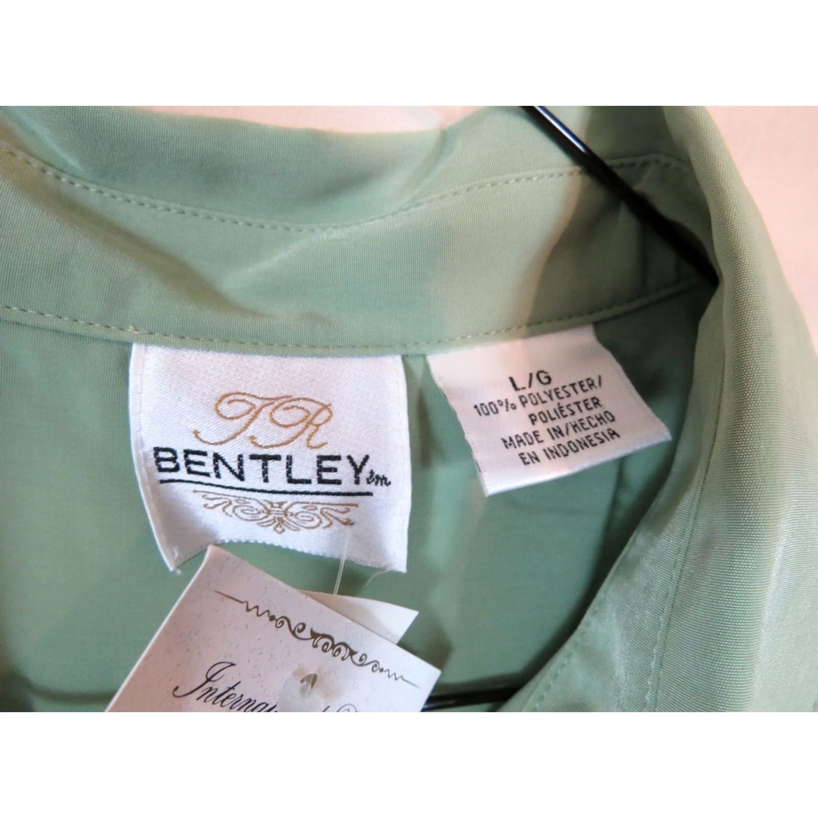 Vintage VINTAGE Bentley Shirt Large mint green 1990s Casual Everyday Original Polyester Size L / US 10 / IT 46 - 4 Thumbnail