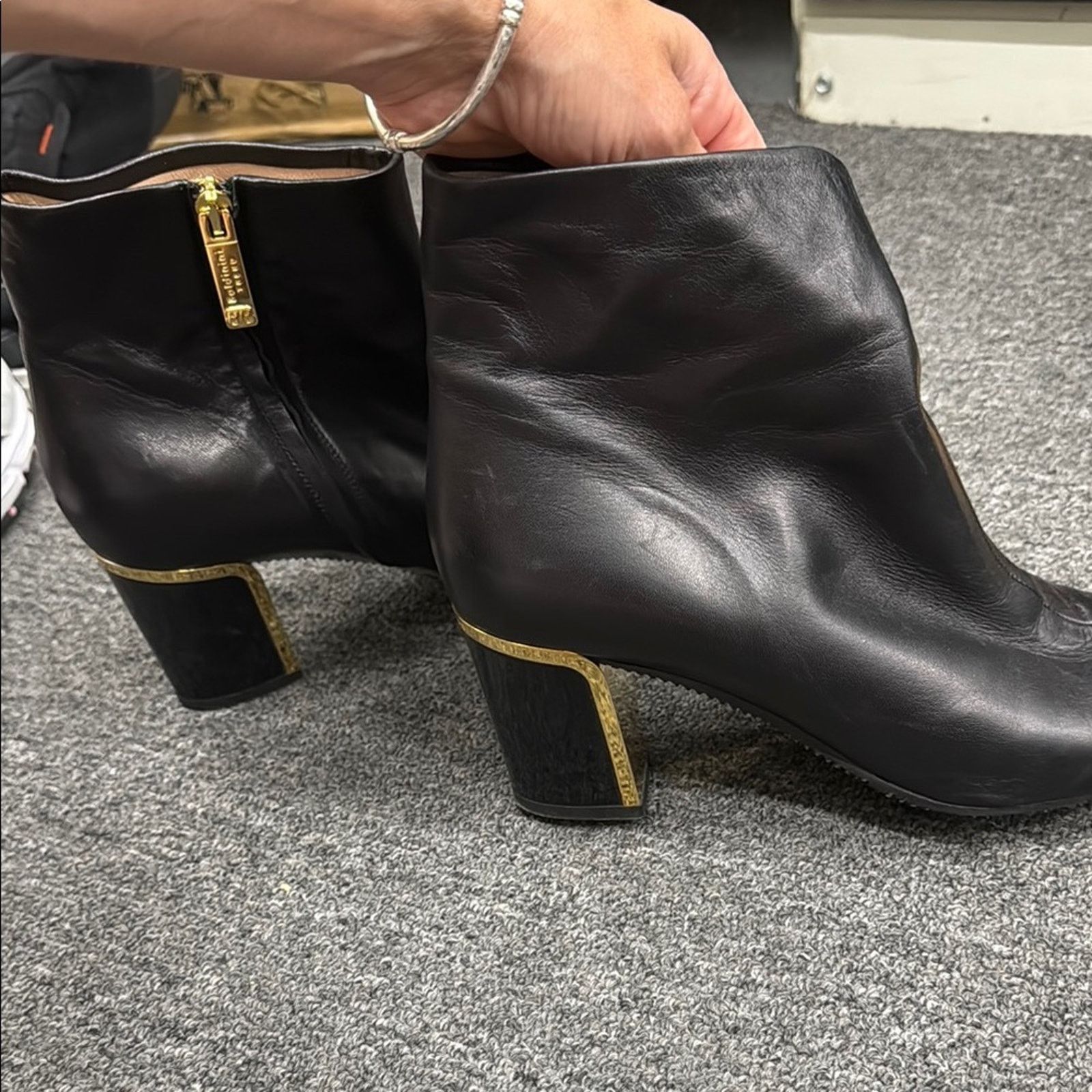 Baldinini Women Baldinini Elegant Black Leather Ankle Boots US 10 EU40 Size US 10 / IT 40 - 9 Thumbnail