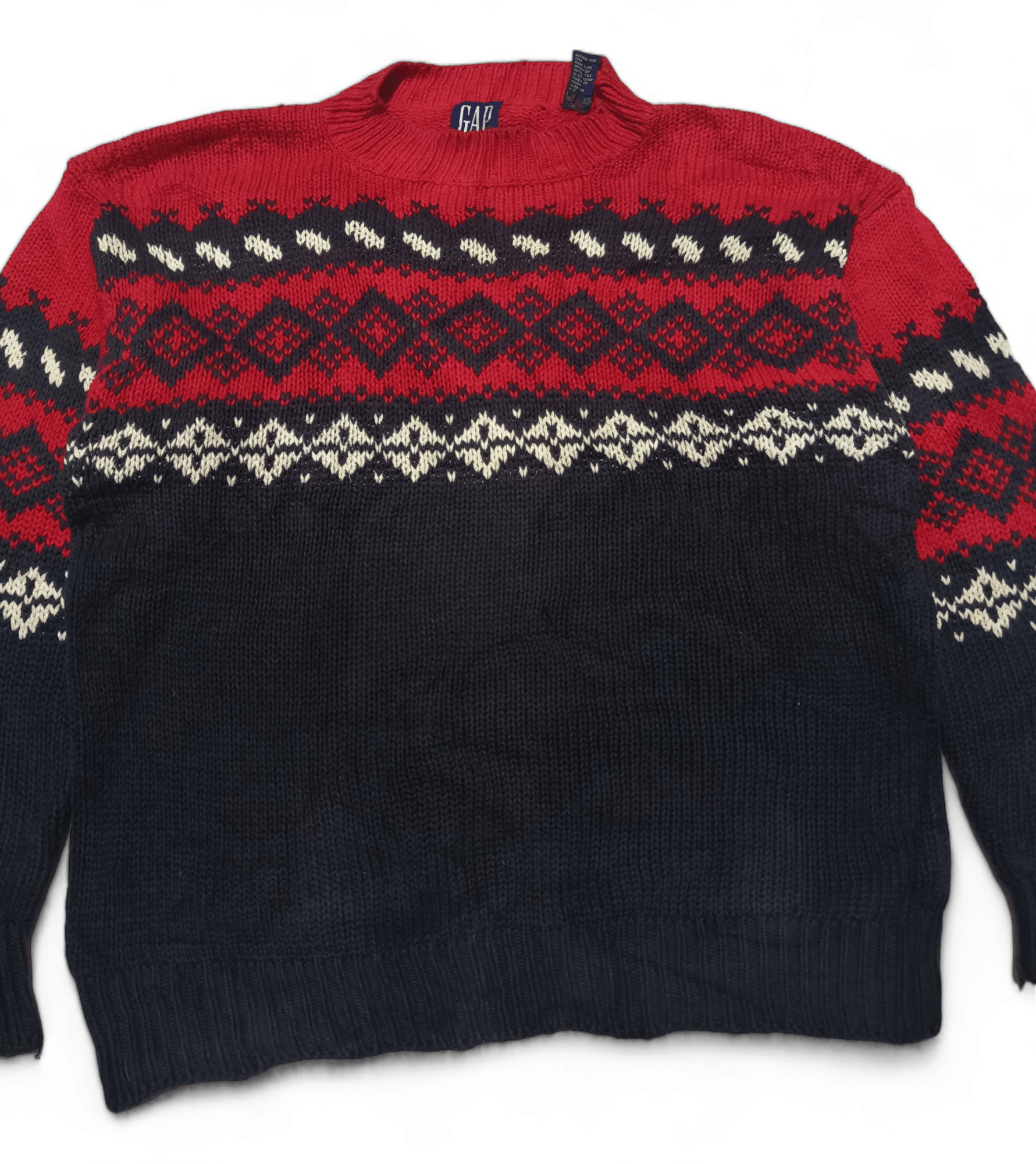 Gap Vintage 80s GAP Abstract Motifs Knit Thick Warm Sweater Size US M / EU 48-50 / 2 - 2 Thumbnail