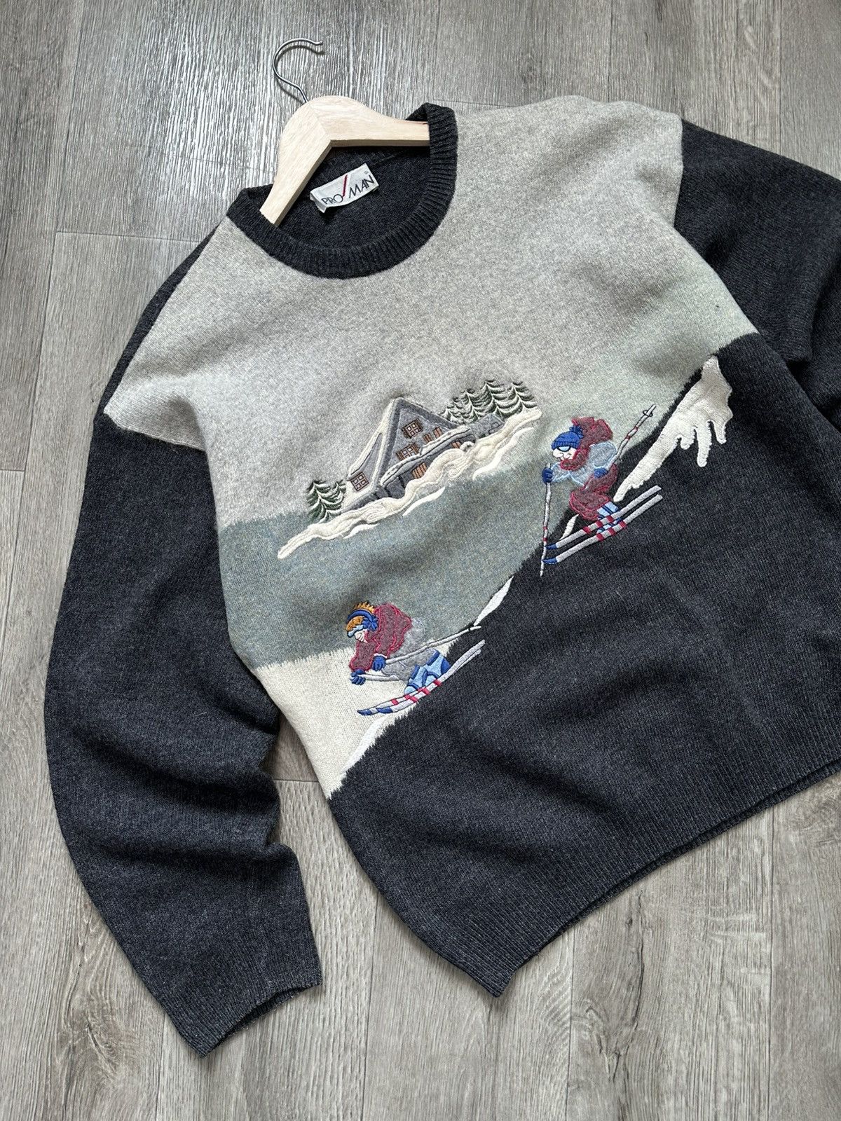 Vintage 🫧 Proman Made in Italy Wool Sweater Size US L / EU 52-54 / 3 - 3 Thumbnail