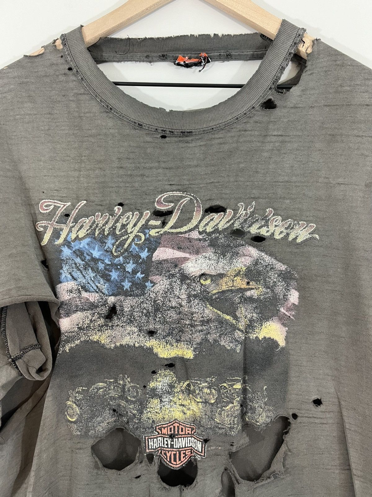 Harley Davidson Harley Davidson ITALIA Thrashed Sun Faded Moto Tee Size US L / EU 52-54 / 3 - 5 Thumbnail
