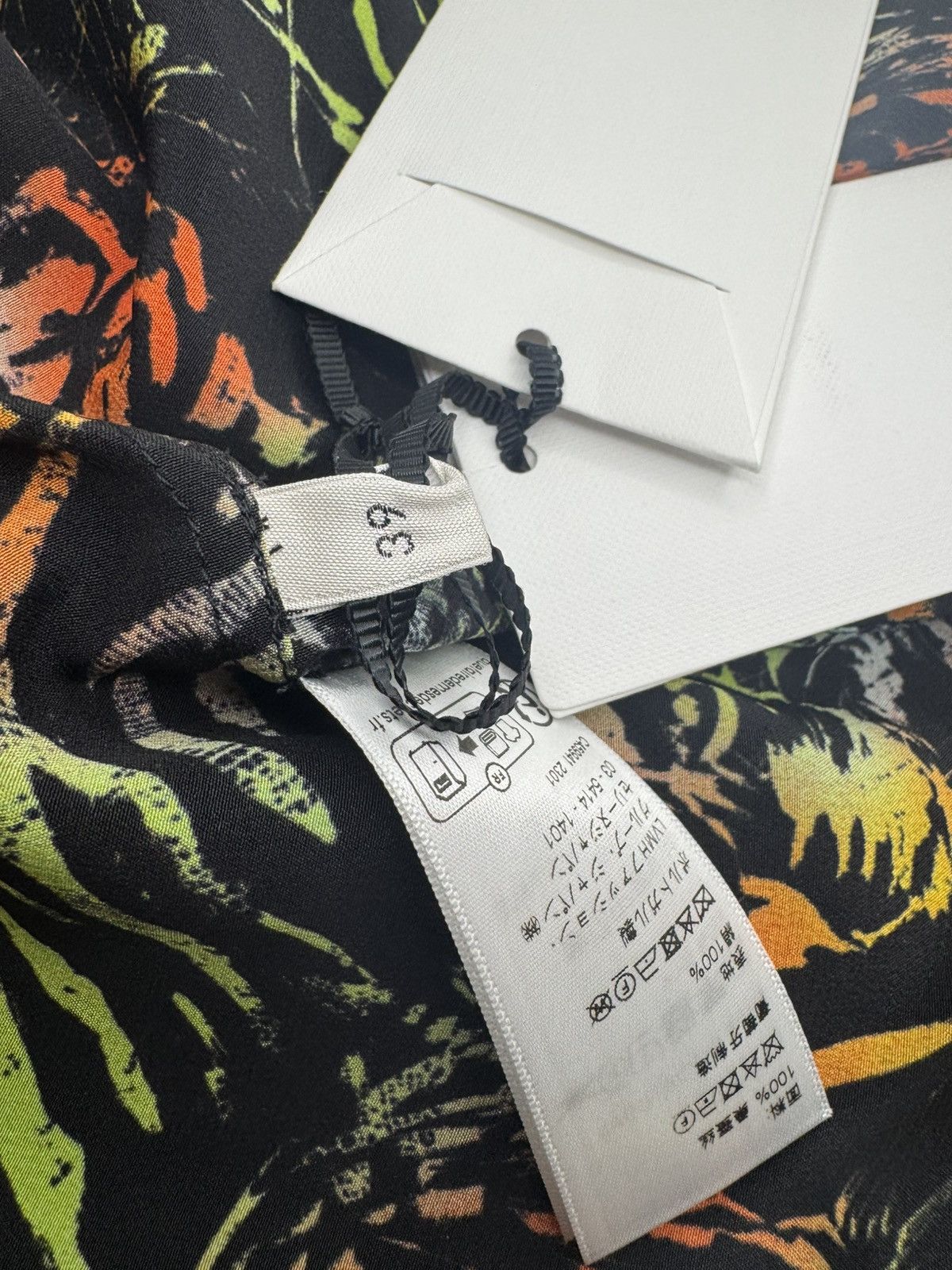 Celine CELINE 1450$ Silk Hawaiian Shirt - Neon Tiger Print New Size US M / EU 48-50 / 2 - 4 Thumbnail
