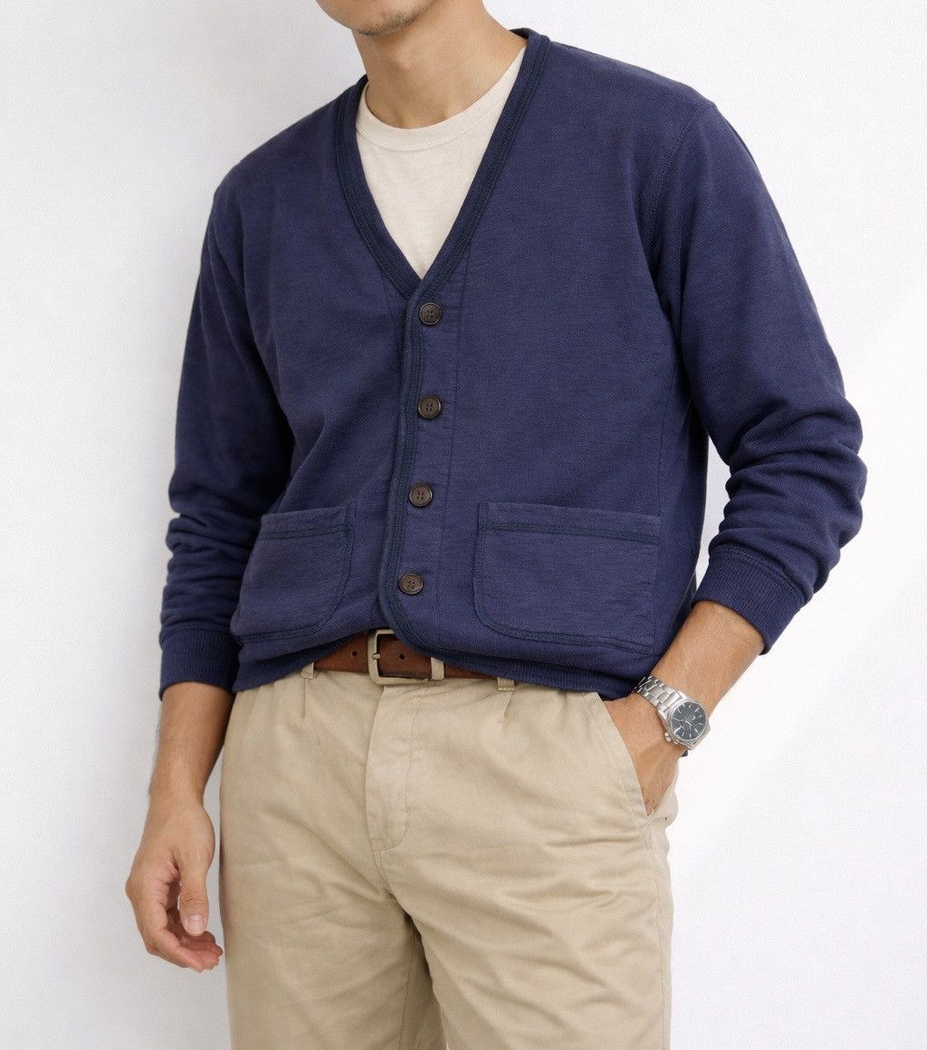 Sugar Cane Vintage Cheswick Sports Wear Cardigan Navy By Sugar Cane Size US M / EU 48-50 / 2 - 1 Thumbnail