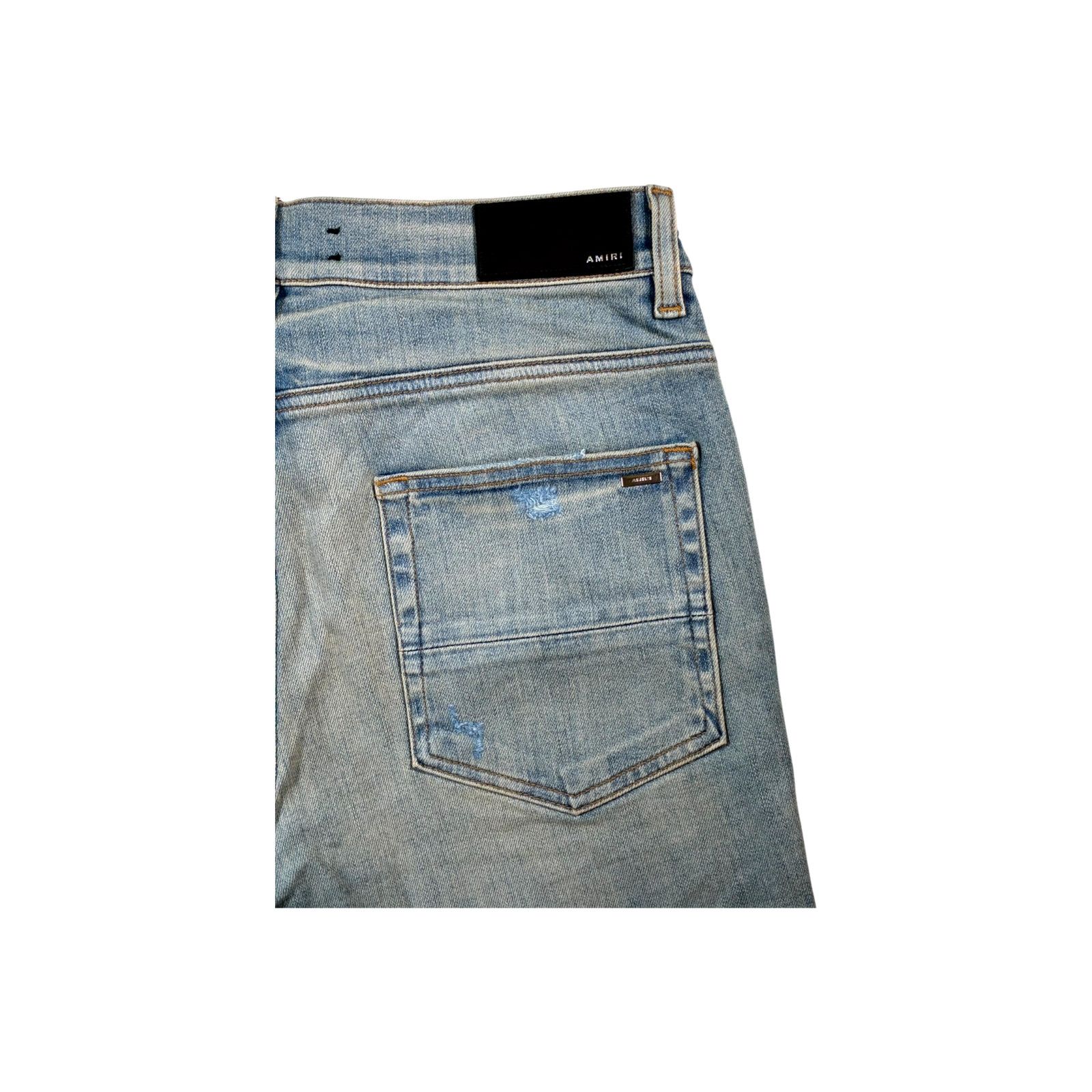 Amiri Amiri Paint Drip Light Wash Jeans Size US 33 - 4 Thumbnail