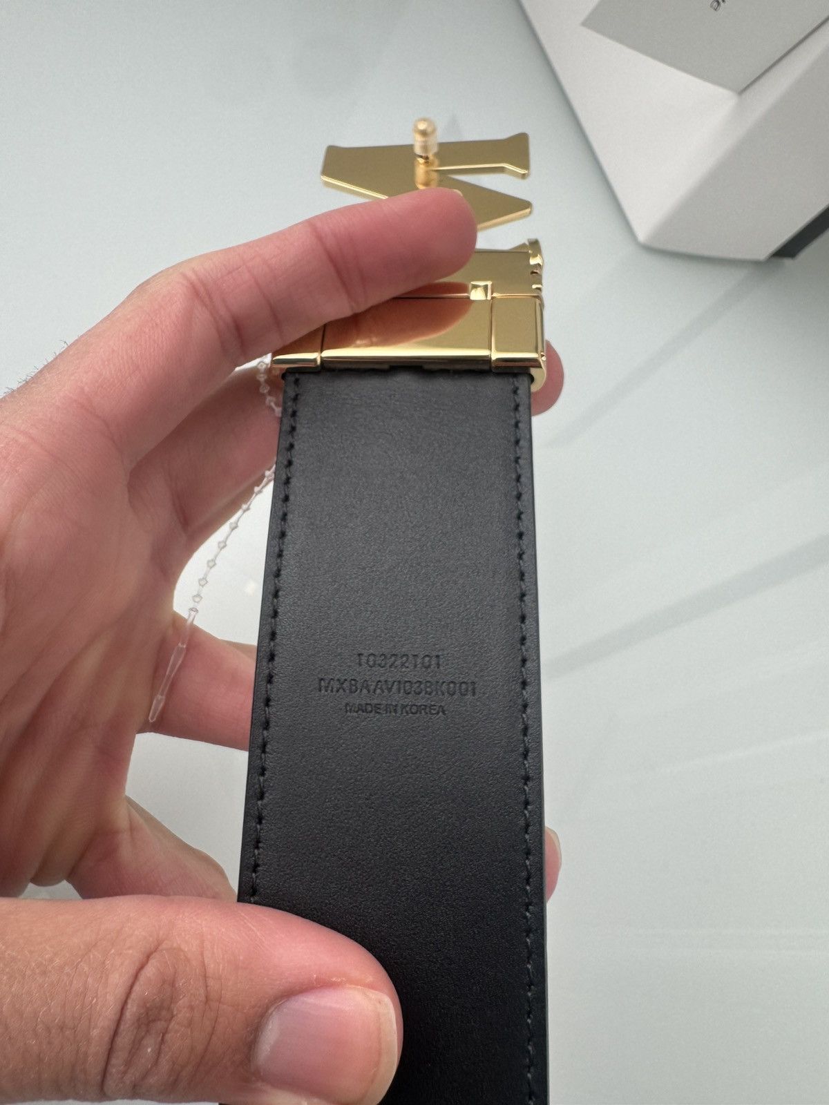 MCM MCM Black & Grey monogram & Gold Logo Belt Cut-To-Size NWT Size ONE SIZE - 8 Thumbnail
