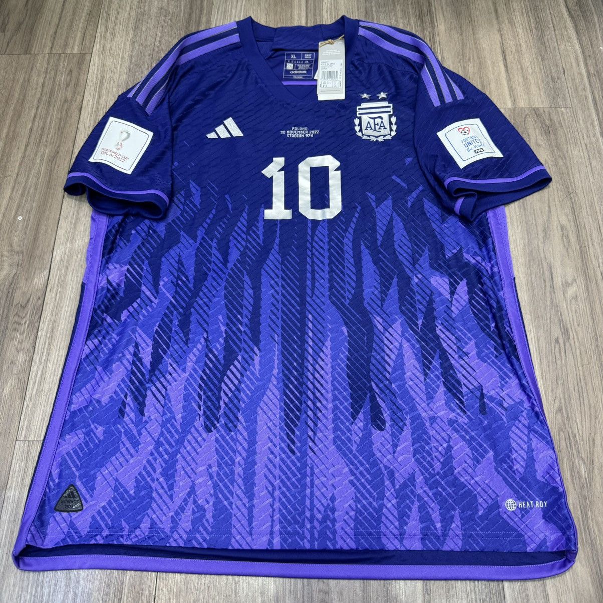 Adidas Argentina WC2022 player issue away shirt #10 Messi (Bnwt) Size US XL / EU 56 / 4 - 1 Thumbnail