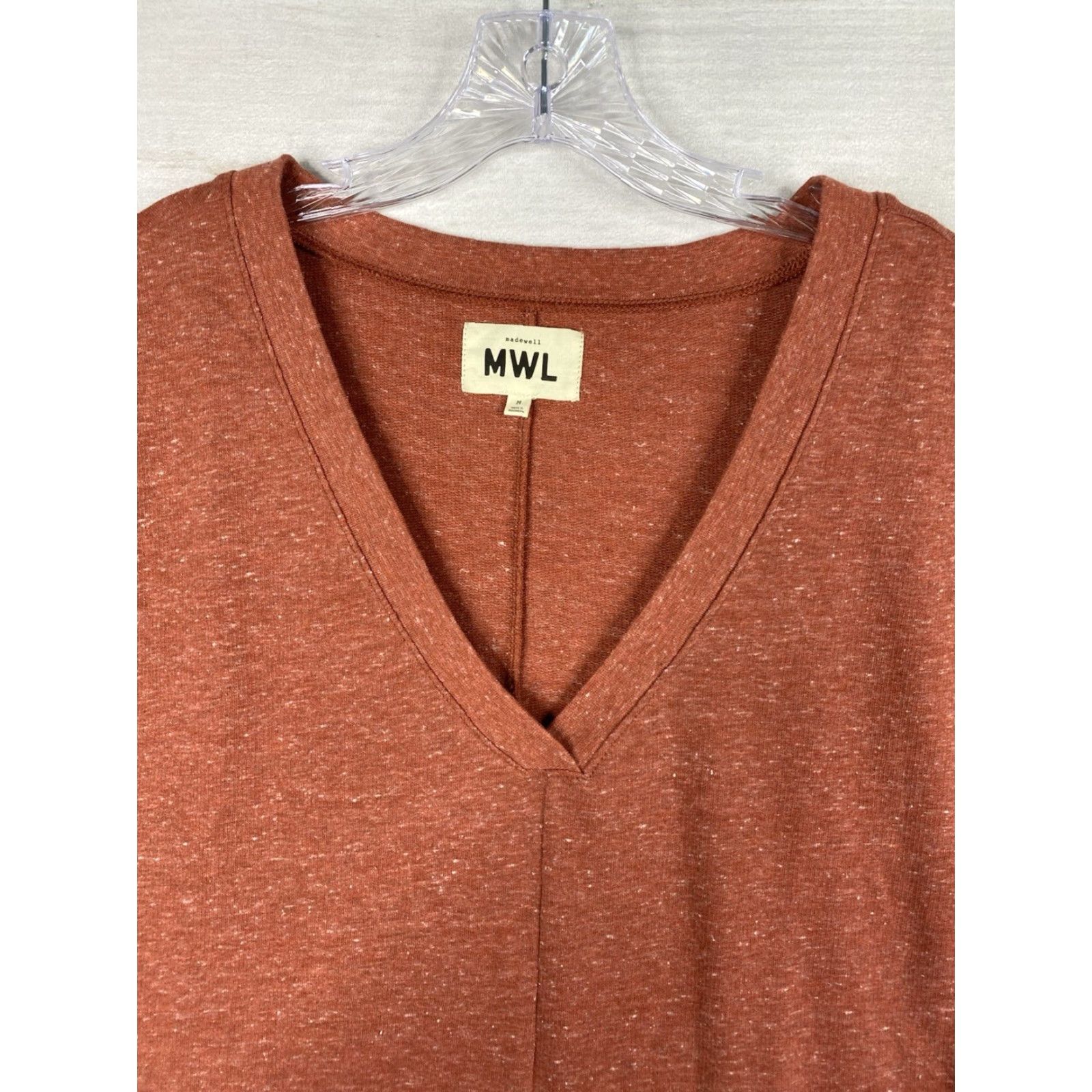 Madewell Madewell Romper Womens M Shortall V Neck Pockets Shorts Stretch Cotton Speckled Size 32" / US 10 / IT 46 - 2 Thumbnail