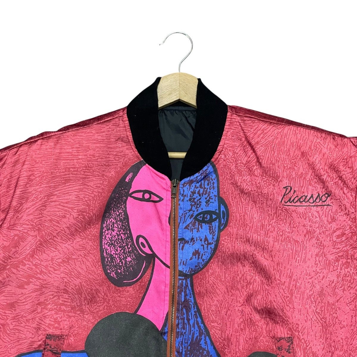 Vintage Vintage 80s Pablo Picasso Abstract Art Graphic Bomber Jacket Size US L / EU 52-54 / 3 - 6 Thumbnail