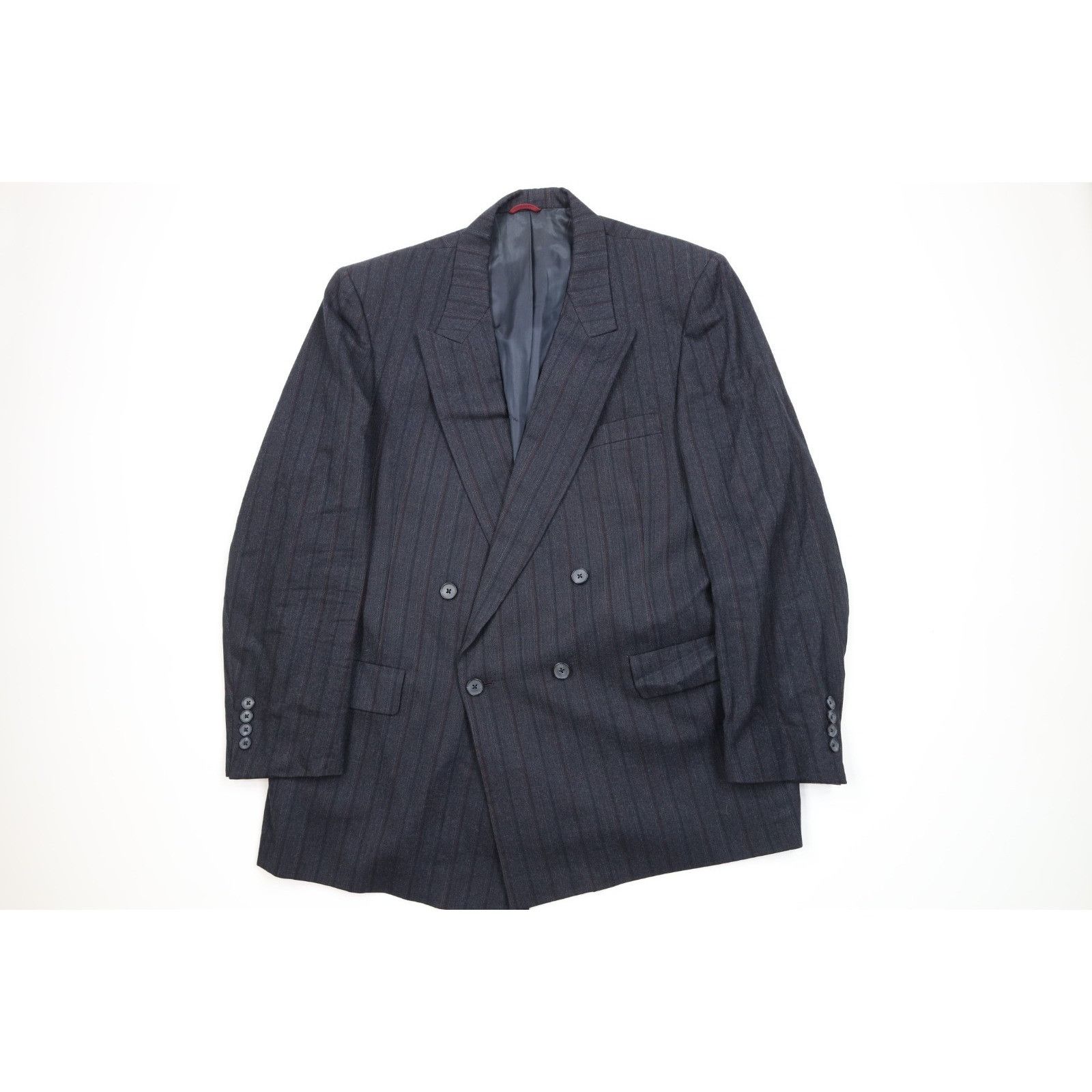 Vintage Vintage 70s Streetwear Wool Striped 2 Piece Suit Size 44R - 2 Thumbnail