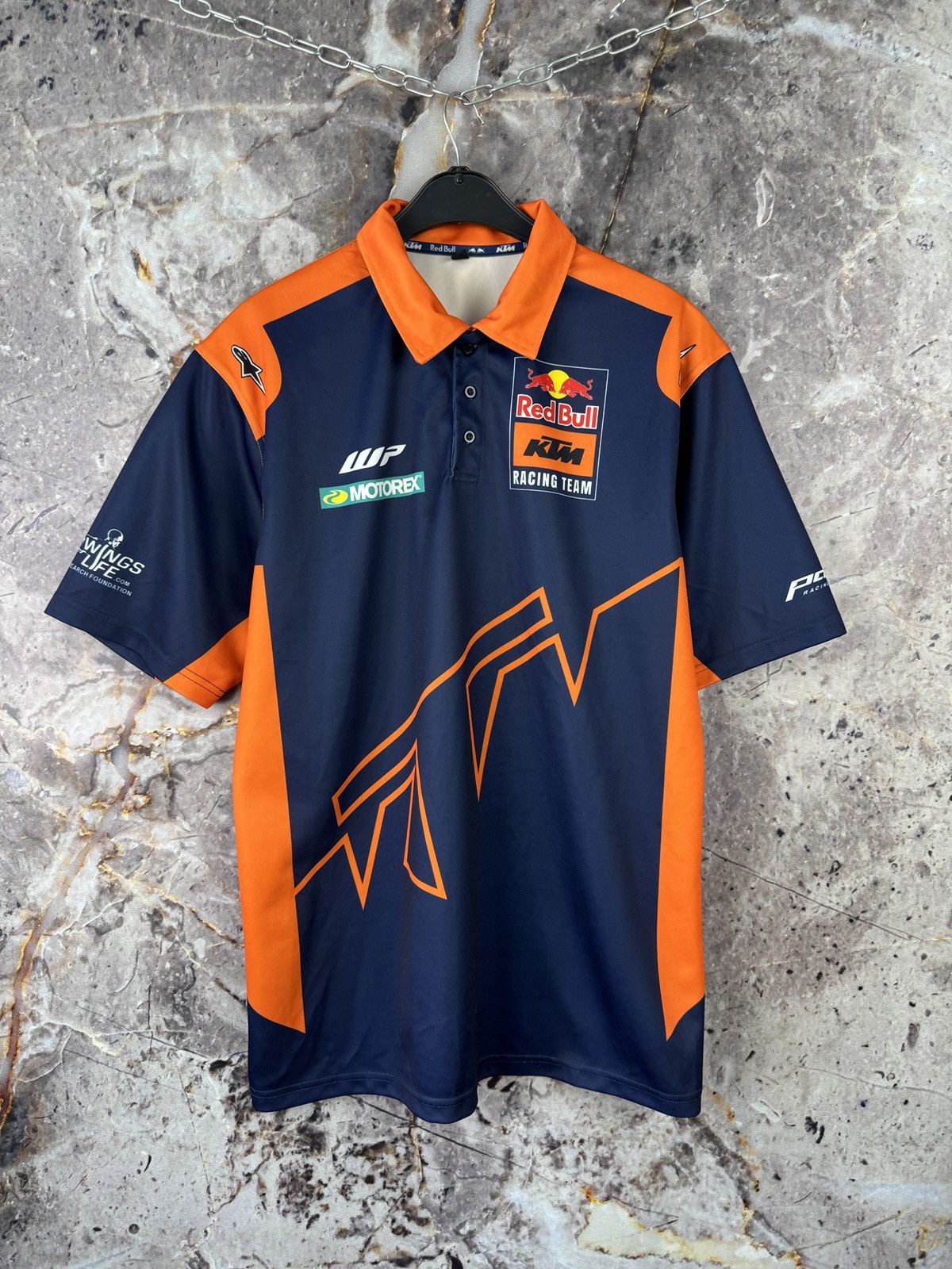 Formula 1 Red Bull KTM Racing Team Polo Shirt Navy Orange Motorex WP Size US L / EU 52-54 / 3 - 1 Thumbnail