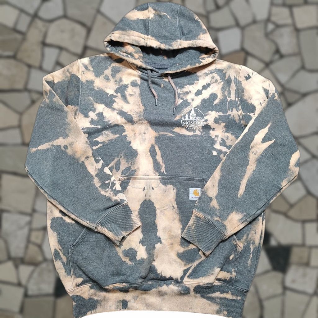 Carhartt Carhartt Hoodie Mens Tag Medium Gray Acid Wash Tie Dye Moscow Idaho 90s College Outdoor Pullover Sweatshirt Size US M / EU 48-50 / 2 - 1 Thumbnail