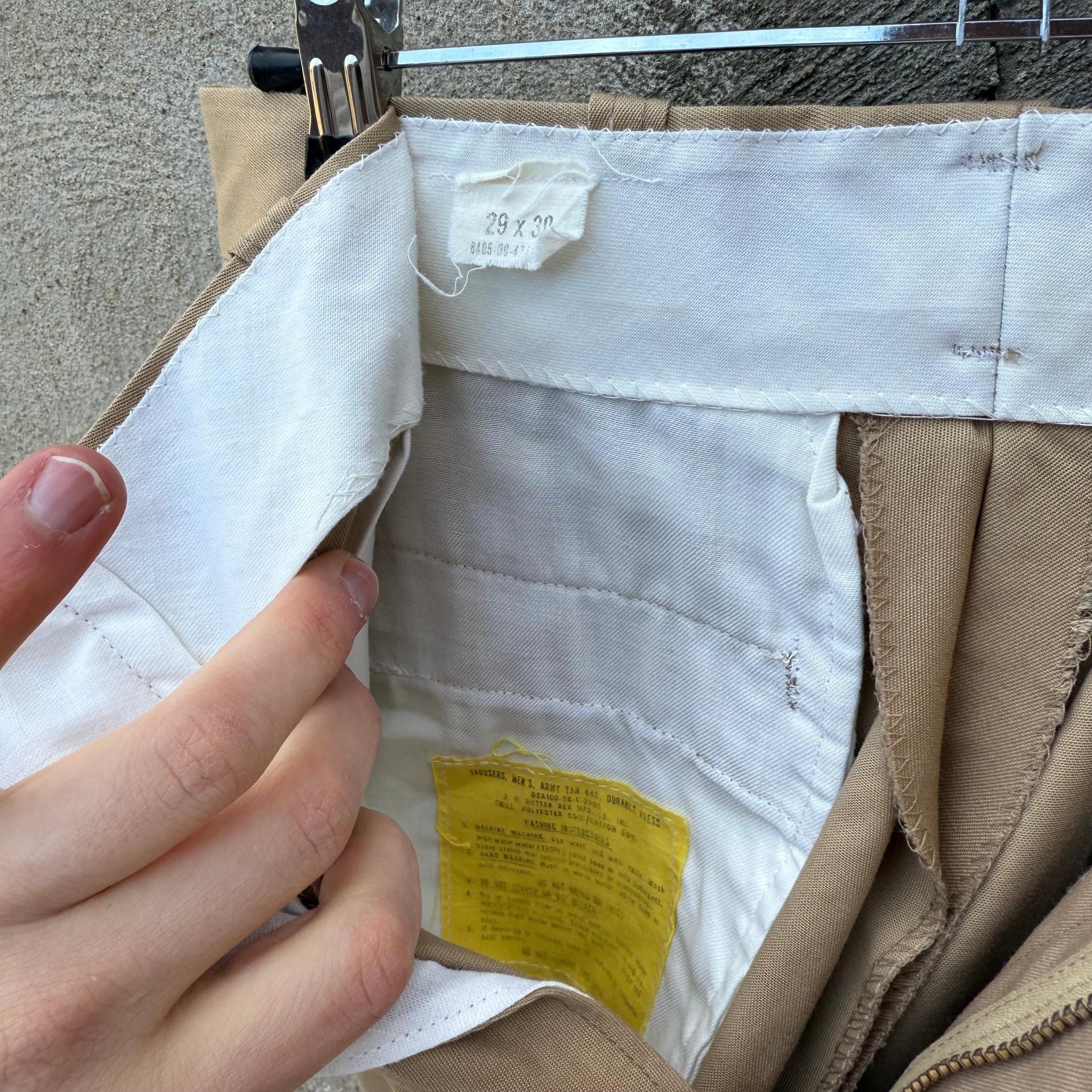 Vintage 70's US Military Khaki Chino Pants Size US 27 - 4 Thumbnail