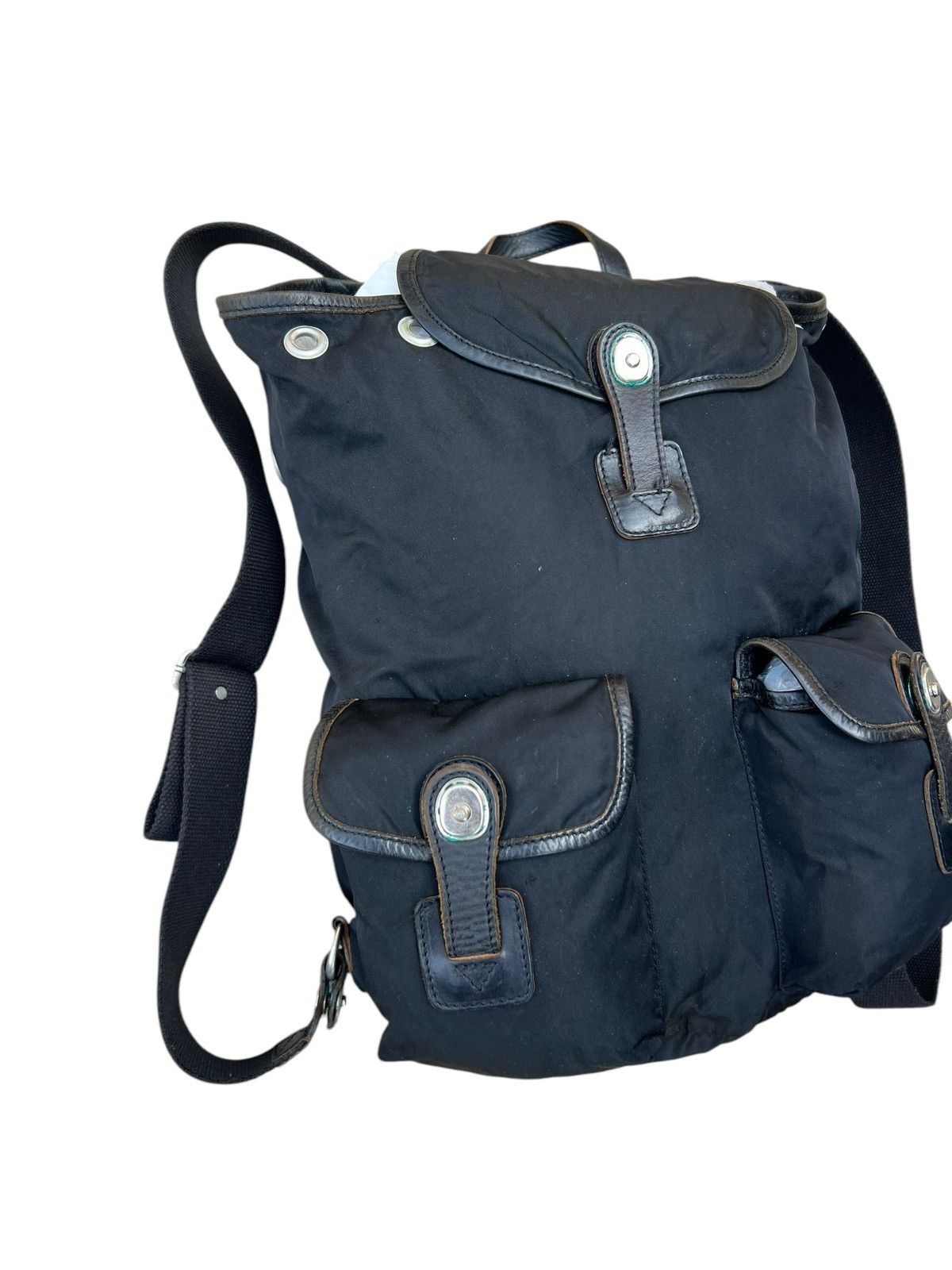 Felisi Vintage Felisi Italy Distress Hybrid Nylon Leather Backpack Size ONE SIZE - 9 Thumbnail
