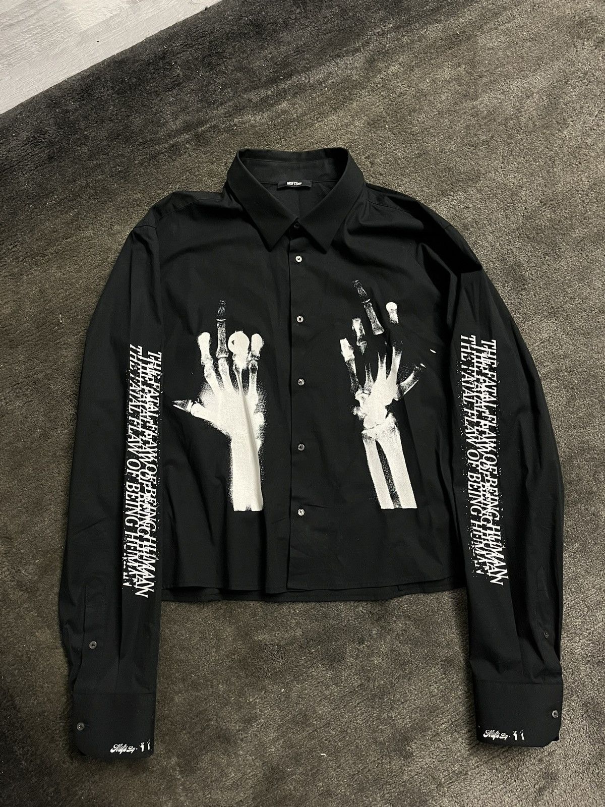 Msftsrep Msftsrep Black Middle Finger Print Shirt Size L Size US L / EU 52-54 / 3 - 1 Thumbnail