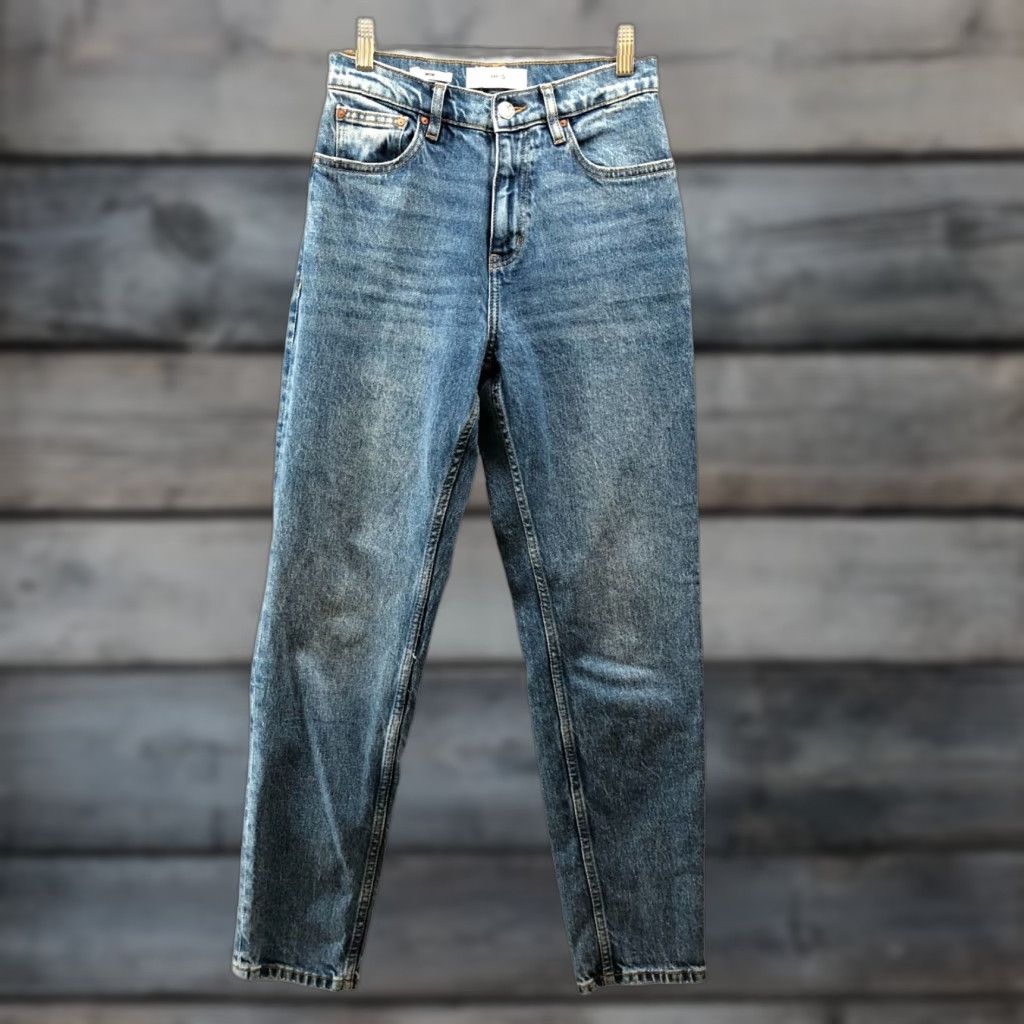 Mango MNG Mango Mom Jeans Womens 2 Blue Medium Wash High Rise Stretch Jeans 5-Pocket Design Vintage No Style: Mom 90s Womens Size 26" / US 2 / IT 38 - 1 Thumbnail