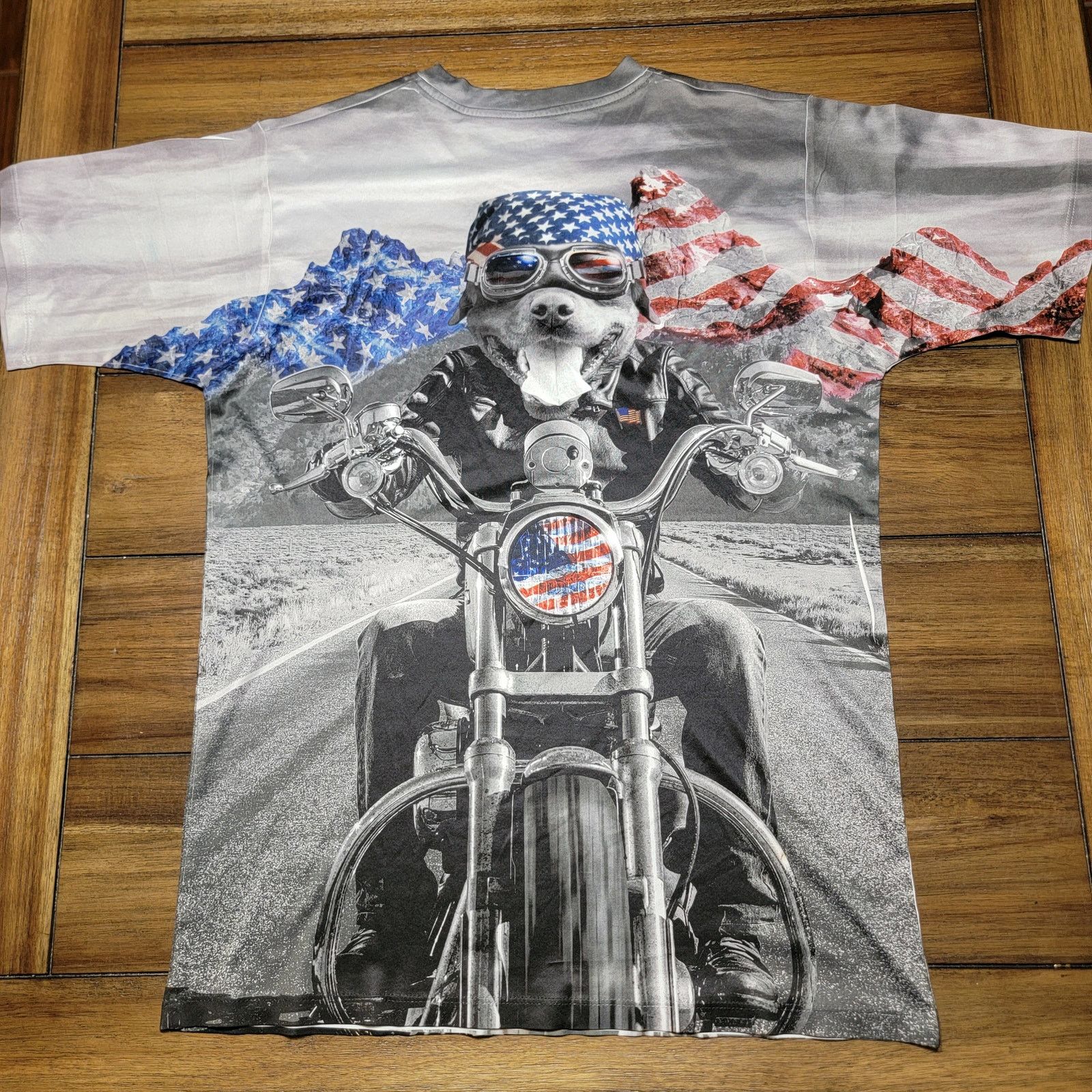 Other Spirit Of America Biker Bulldog Unisex Tee - Medium (38-40) Size M / US 6-8 / IT 42-44 - 2 Thumbnail