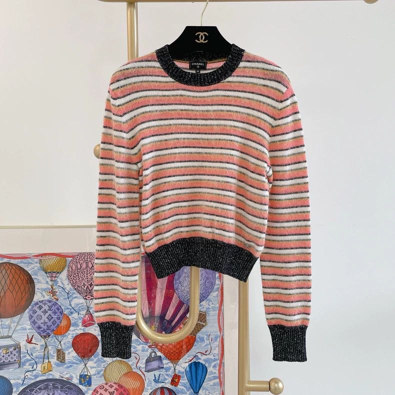 Chanel Chanel Striped Knit Top with Elasticity- DMC Size US M / EU 48-50 / 2 - 1 Thumbnail