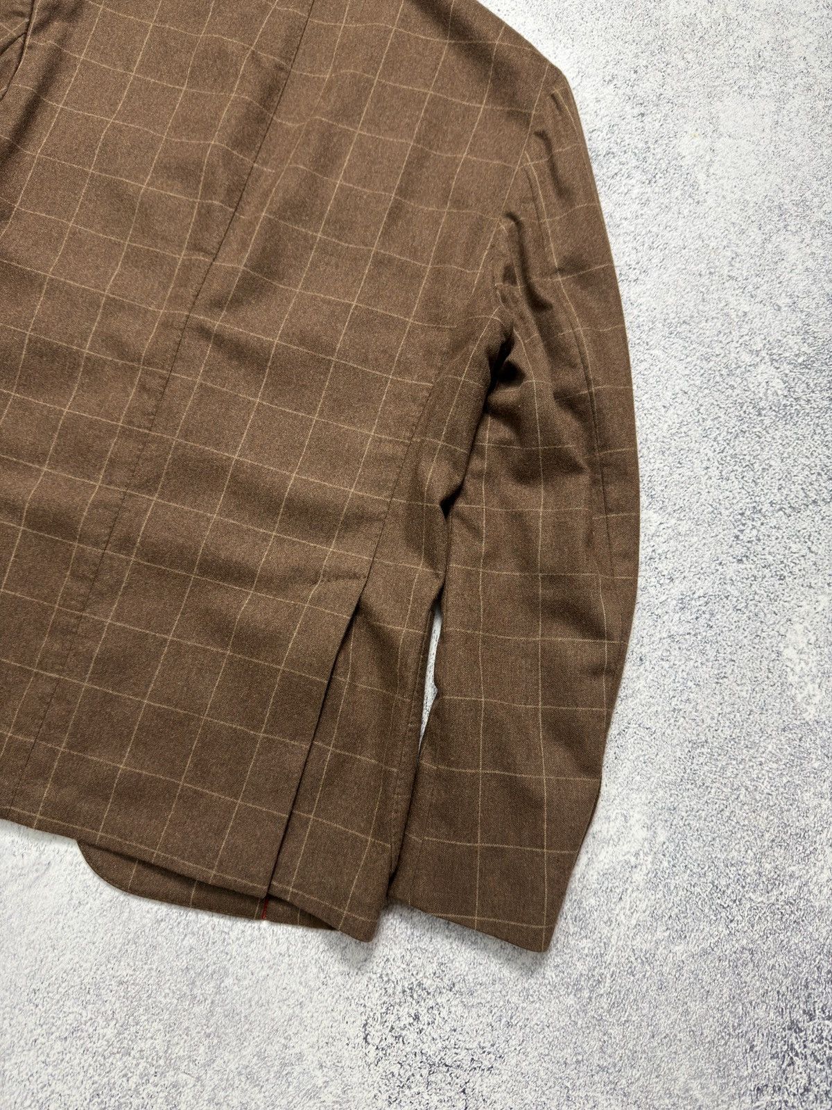 Eleventy Eleventy Brown Check Blazer Wool Cashmere Athletic Fit Sz 52 Size 52L - 16 Thumbnail