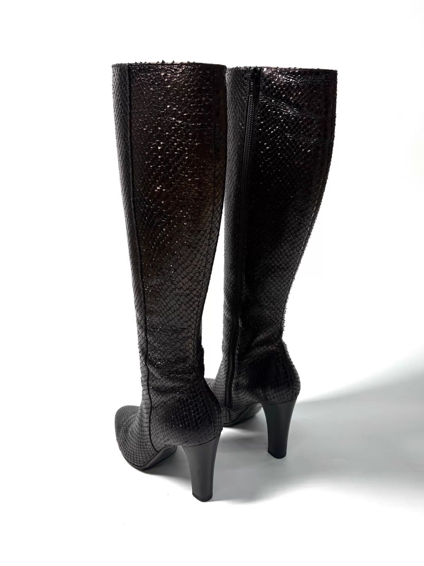 Saint Laurent Paris SLP 16AW Snake Print High Heel Knee Boots 36 Size US 5.5 / IT 35.5 - 5 Thumbnail