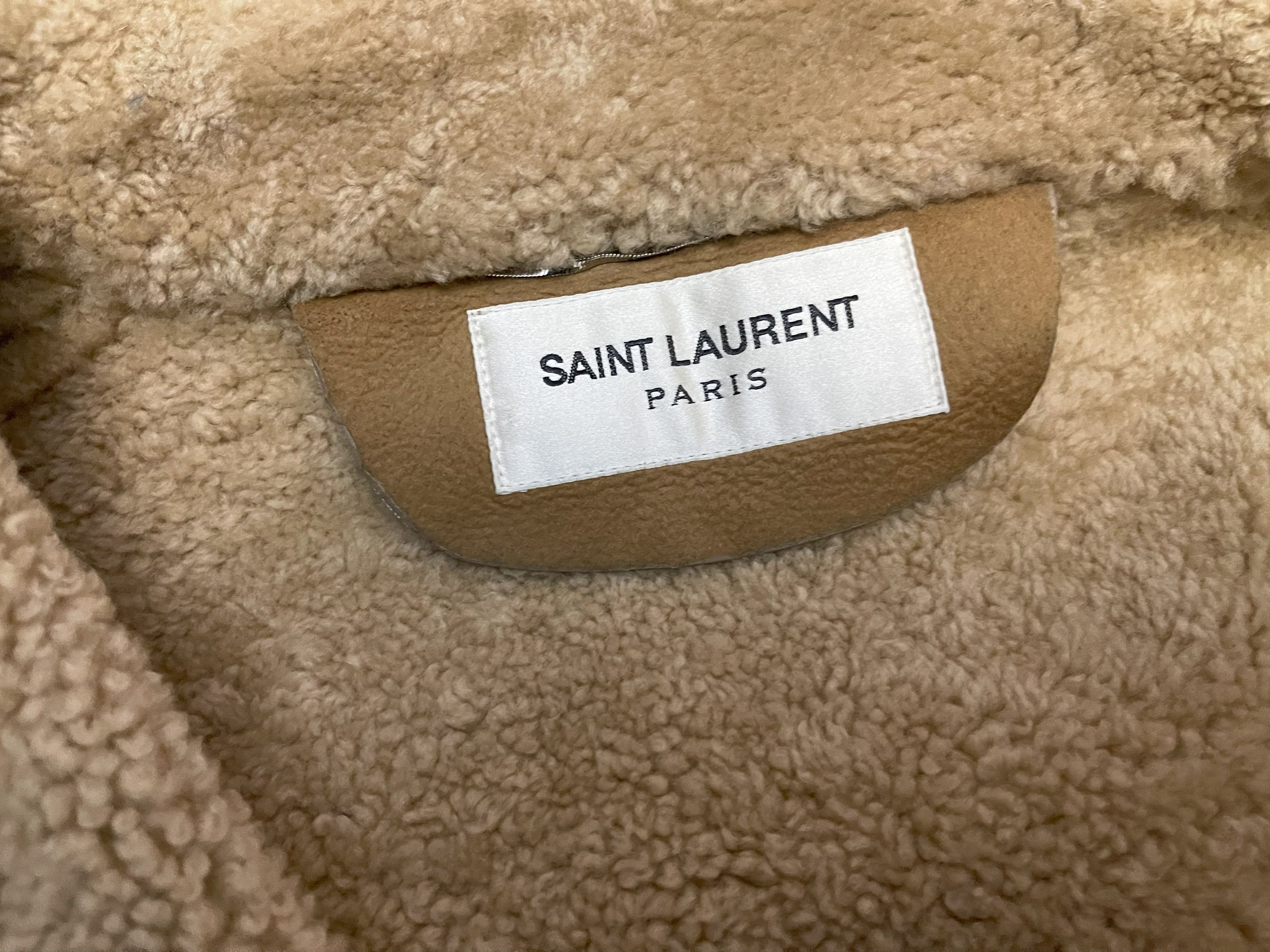 Hedi Slimane × Saint Laurent Paris Saint Laurent 14AW Tan Suede Shearling Coat Size US M / EU 48-50 / 2 - 8 Thumbnail