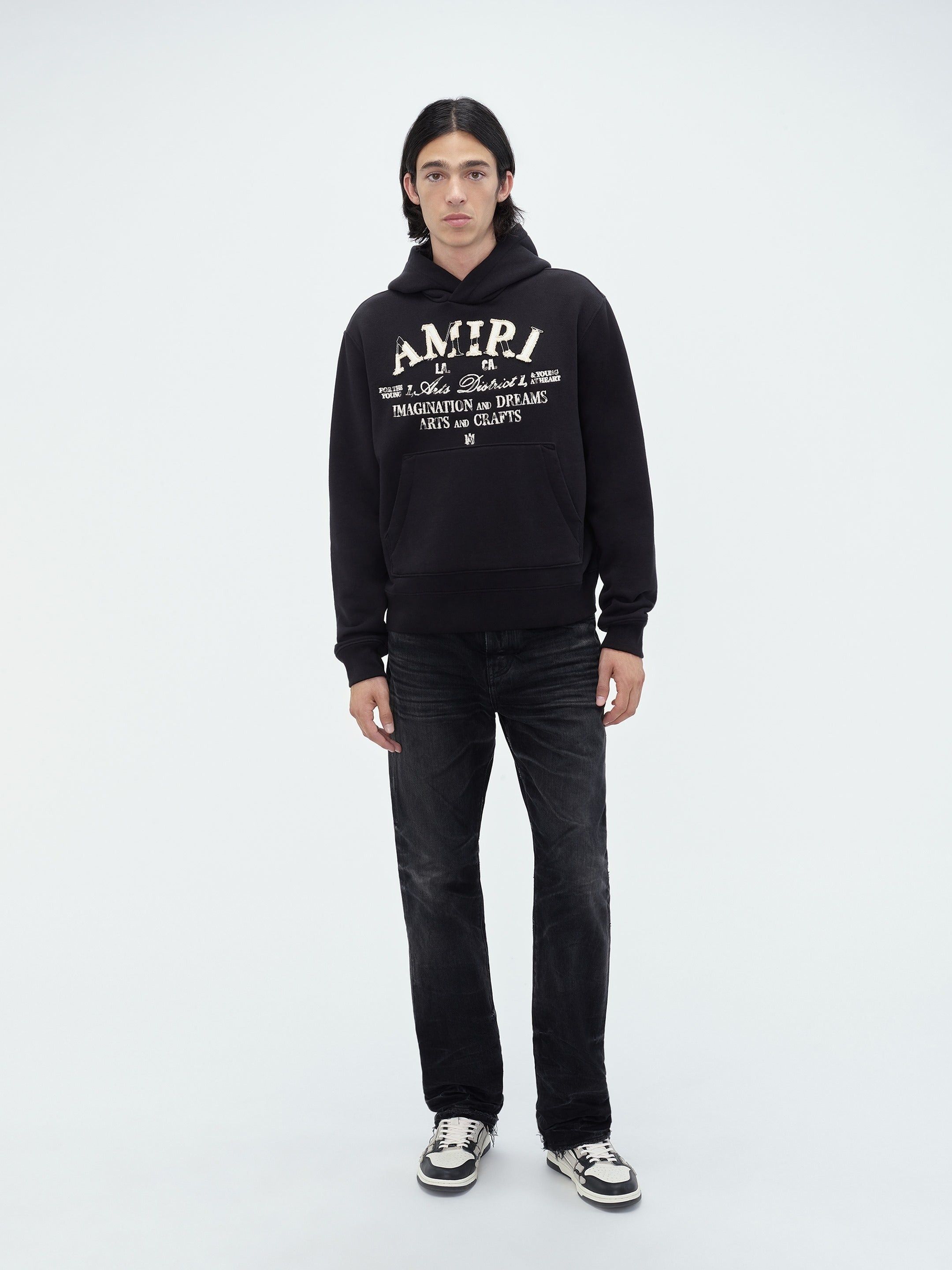 Amiri oc11z0325 Distressed Arts District Hoodie in Black Size US XL / EU 56 / 4 - 2 Thumbnail