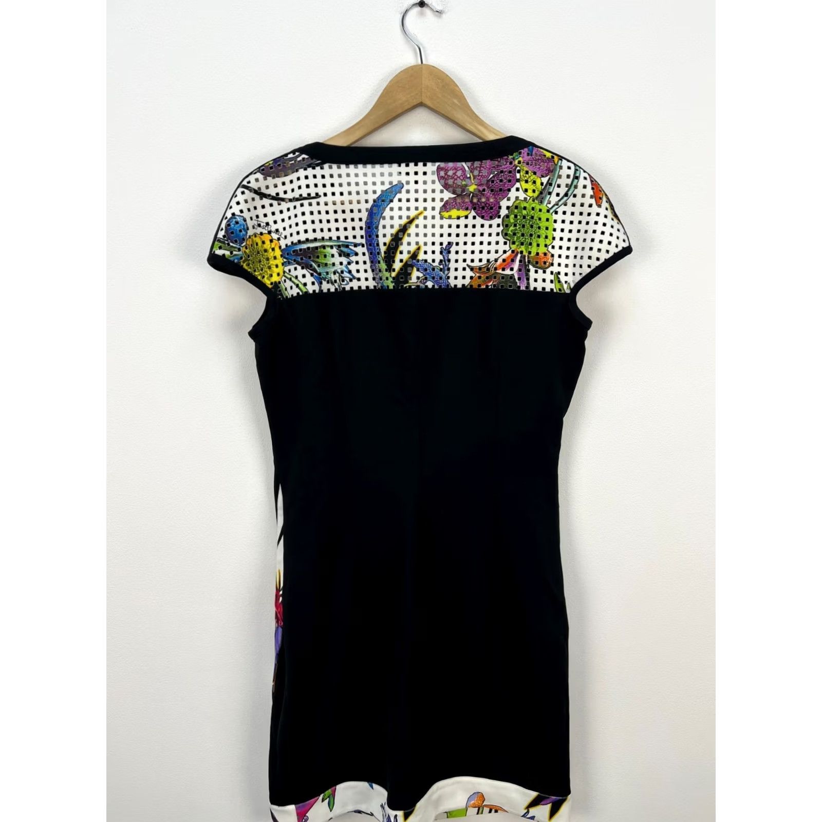 Just Cavalli Just Cavalli Black Crepe Mini Dress Sleeveless Perforated Detail IT46 L Designer Dress Women Size L / US 10 / IT 46 - 3 Thumbnail