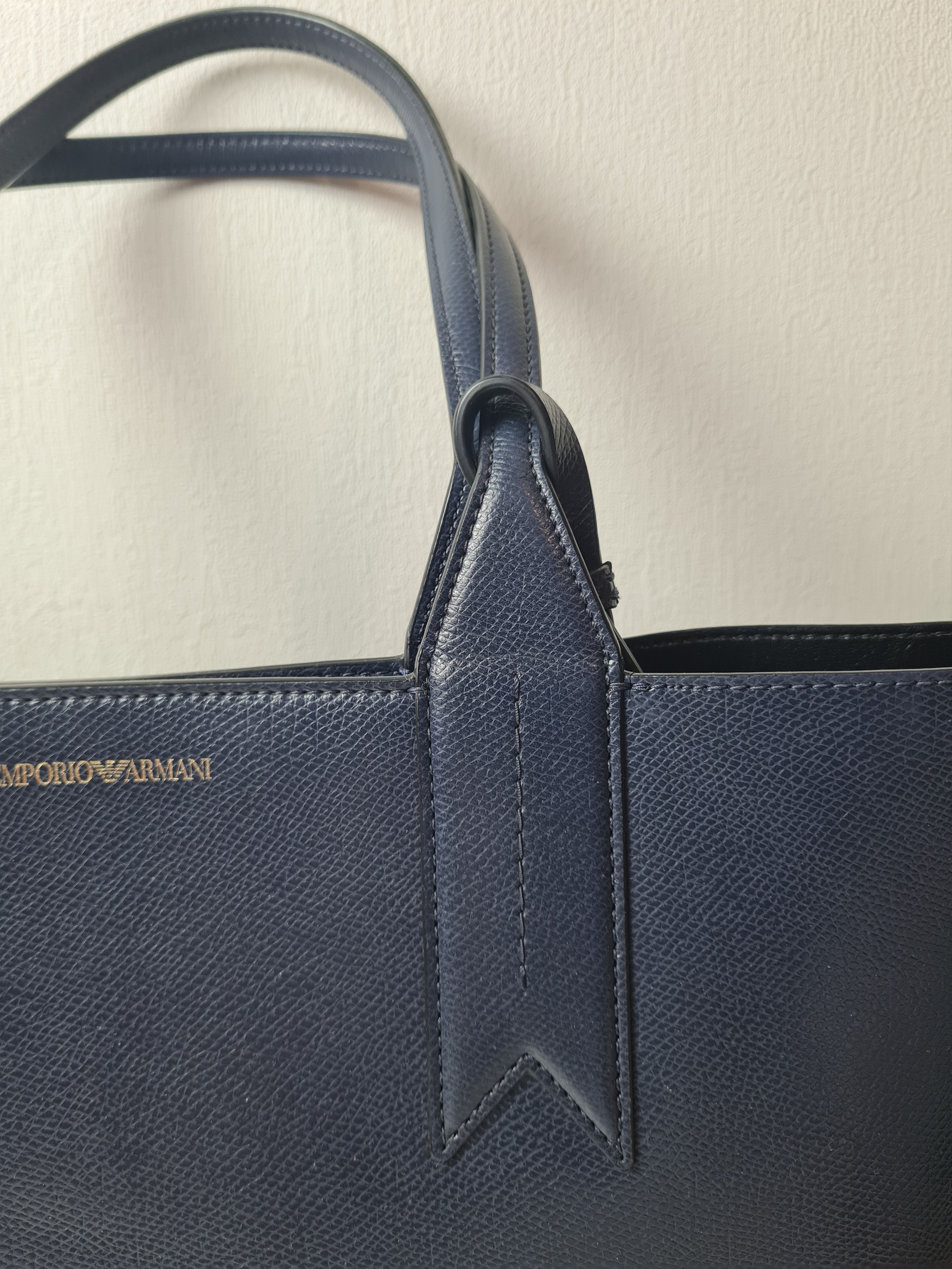 Emporio Armani Womens Vintage Emporio Armani Navy Shopper Bag Blue Size ONE SIZE - 12 Thumbnail