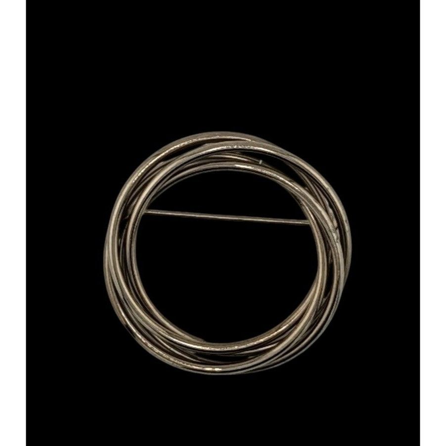 Other Vintage Layered Circular Tube Ring Silver Tone Brooch Size ONE SIZE - 2 Thumbnail