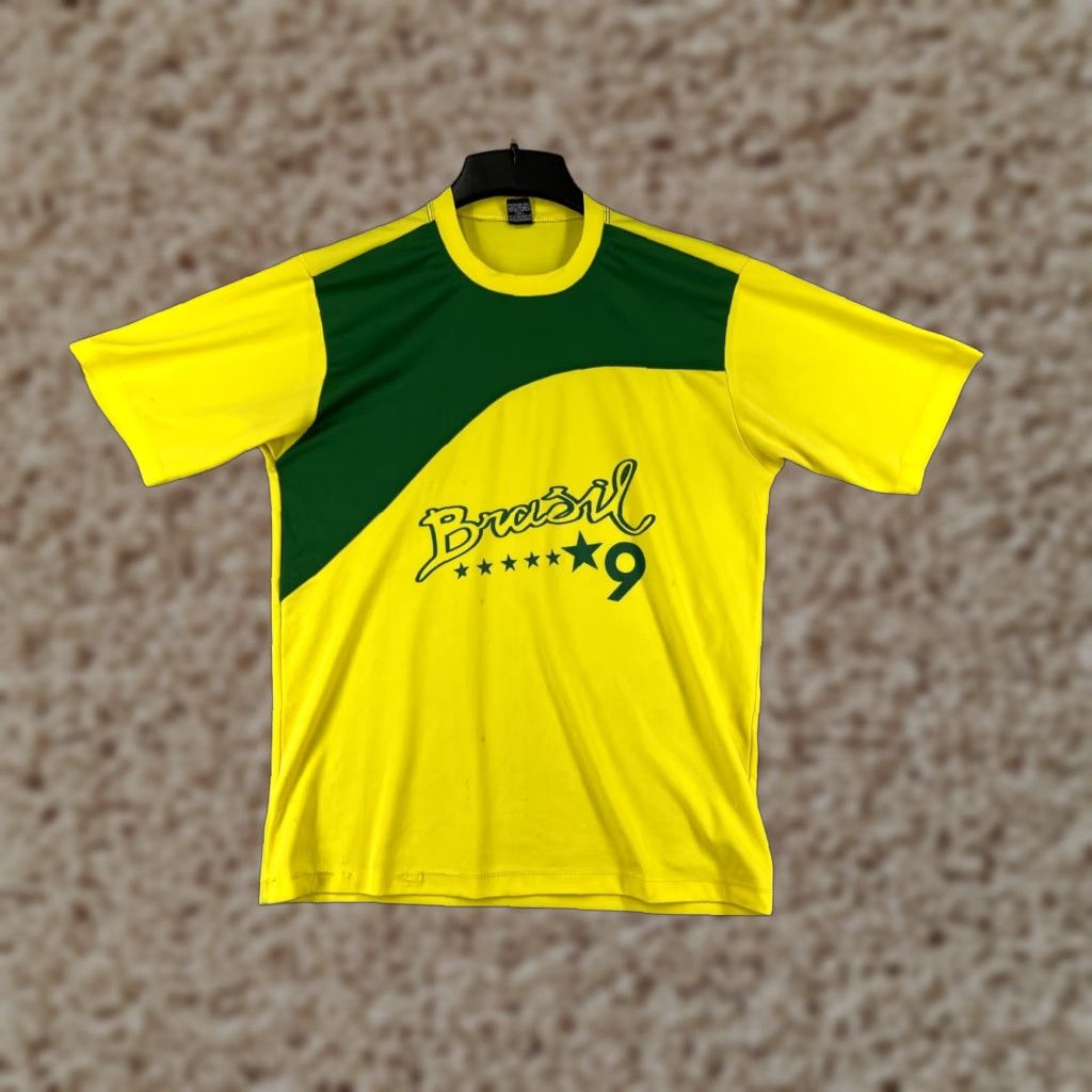 Vintage VINTAGE LF Sports Shirt Adult Medium Yellow Green Brazil Soccer Polyester READ Size US M / EU 48-50 / 2 - 1 Thumbnail