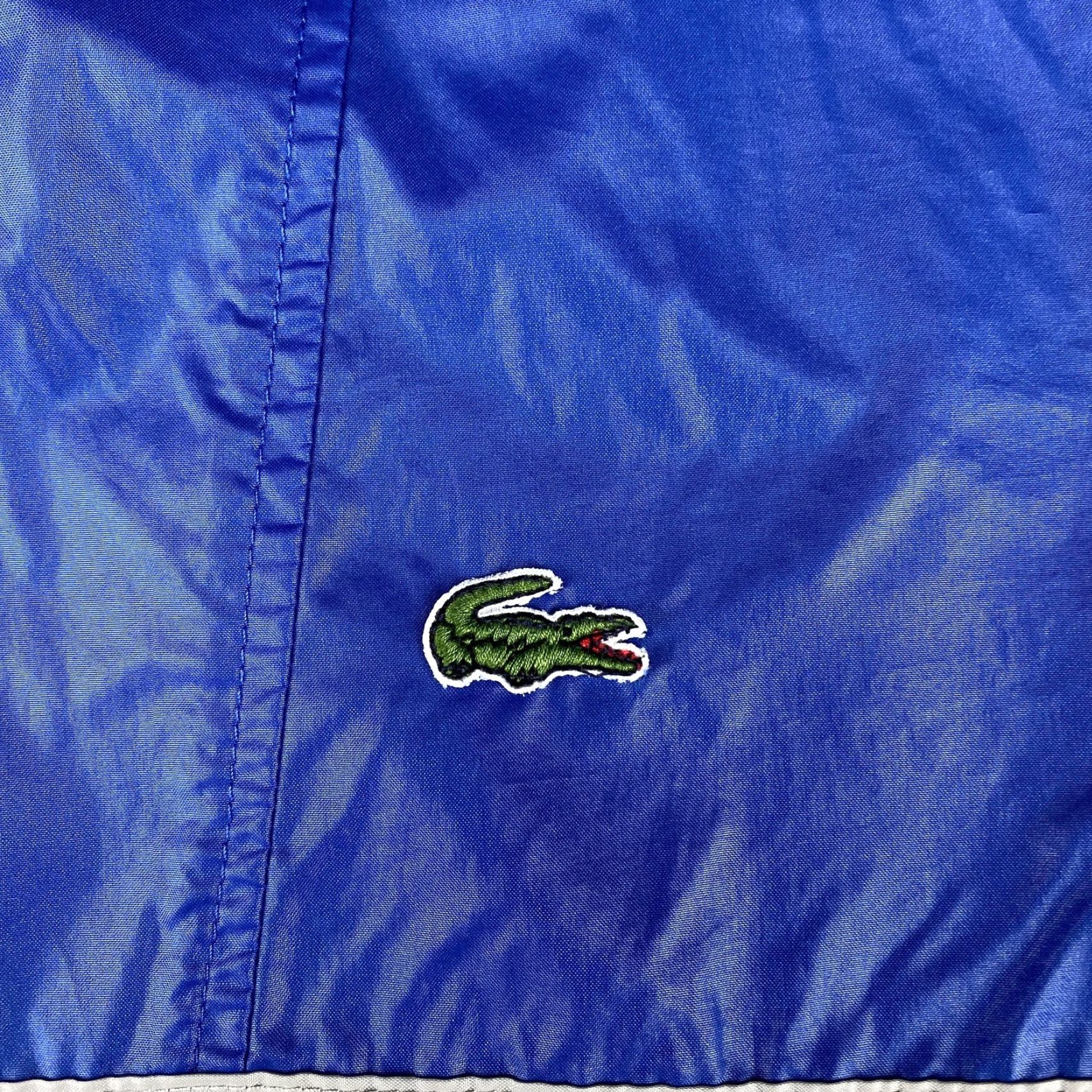 Lacoste VINTAGE IZOD Lacoste Jacket Mens S Hooded 1/4 Zip Windbreaker Blue Striped 80s Retro Size US S / EU 44-46 / 1 - 3 Thumbnail