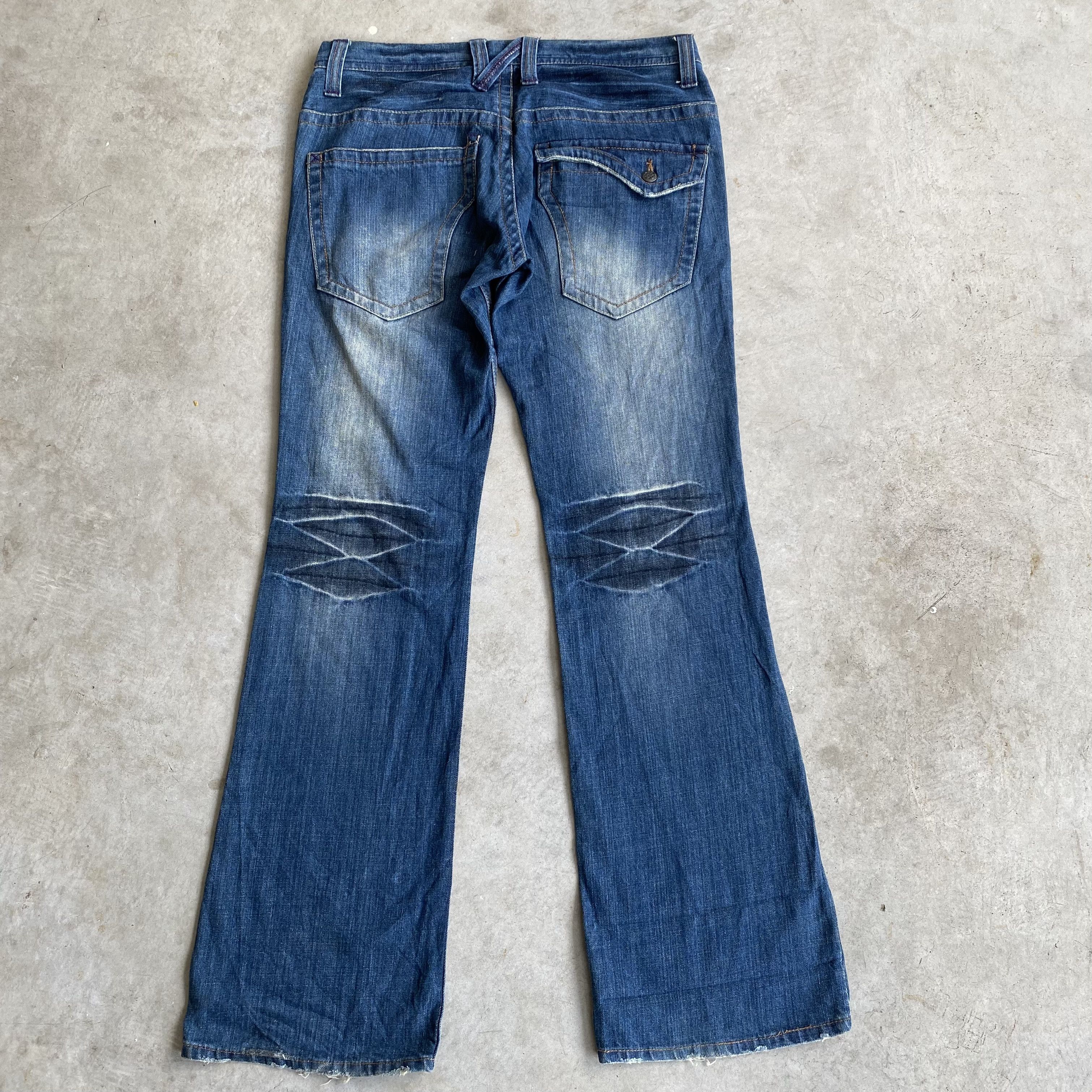 If Six Was Nine Root Three Flare Distressed Ripped Bootcut Jeans Size US 32 / EU 48 - 6 Thumbnail