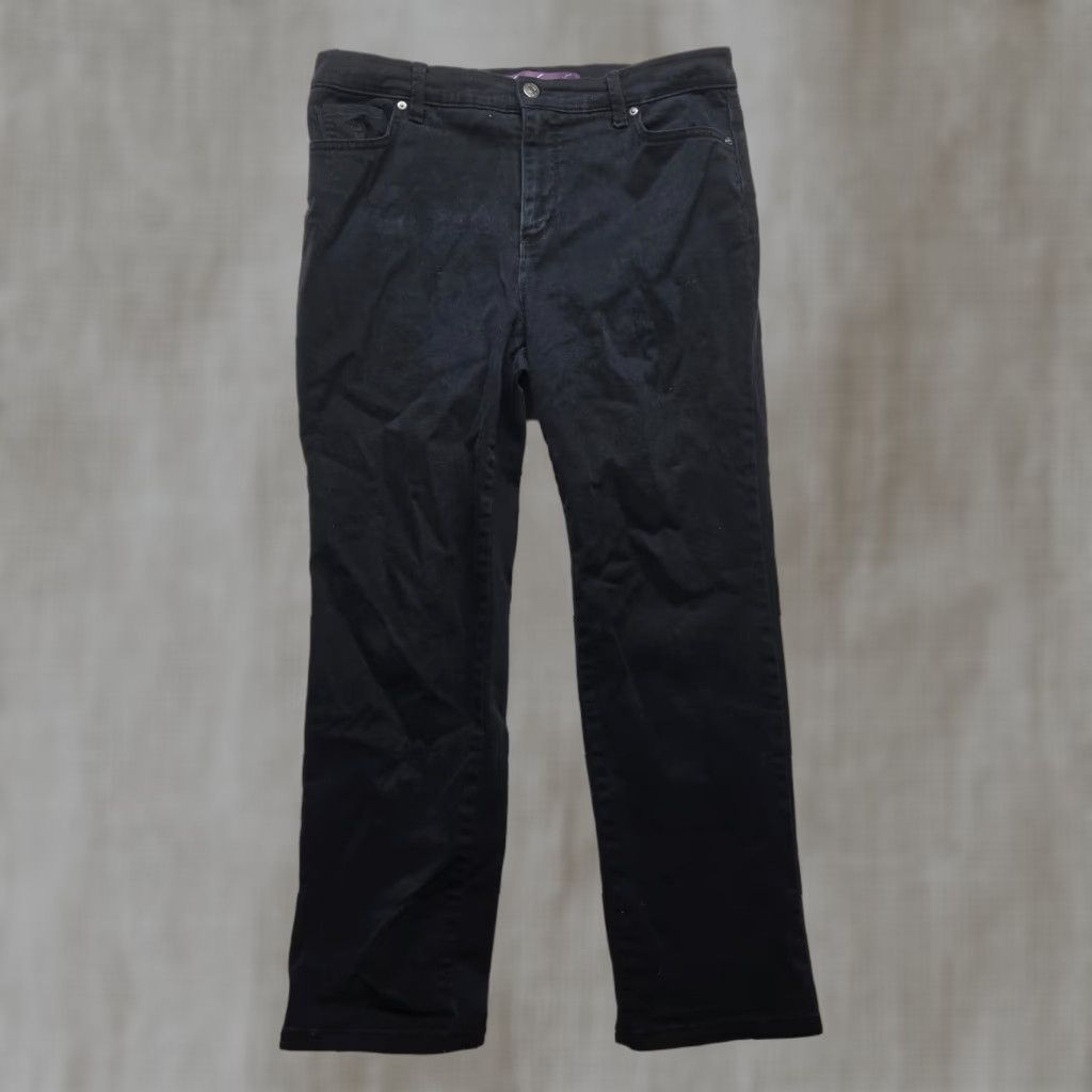 Gloria Vanderbilt Gloria Vanderbilt Amanda Mid Rise Stretch Jeans Women 10P Black Dark Wash Size 32" / US 10 / IT 46 - 1 Thumbnail