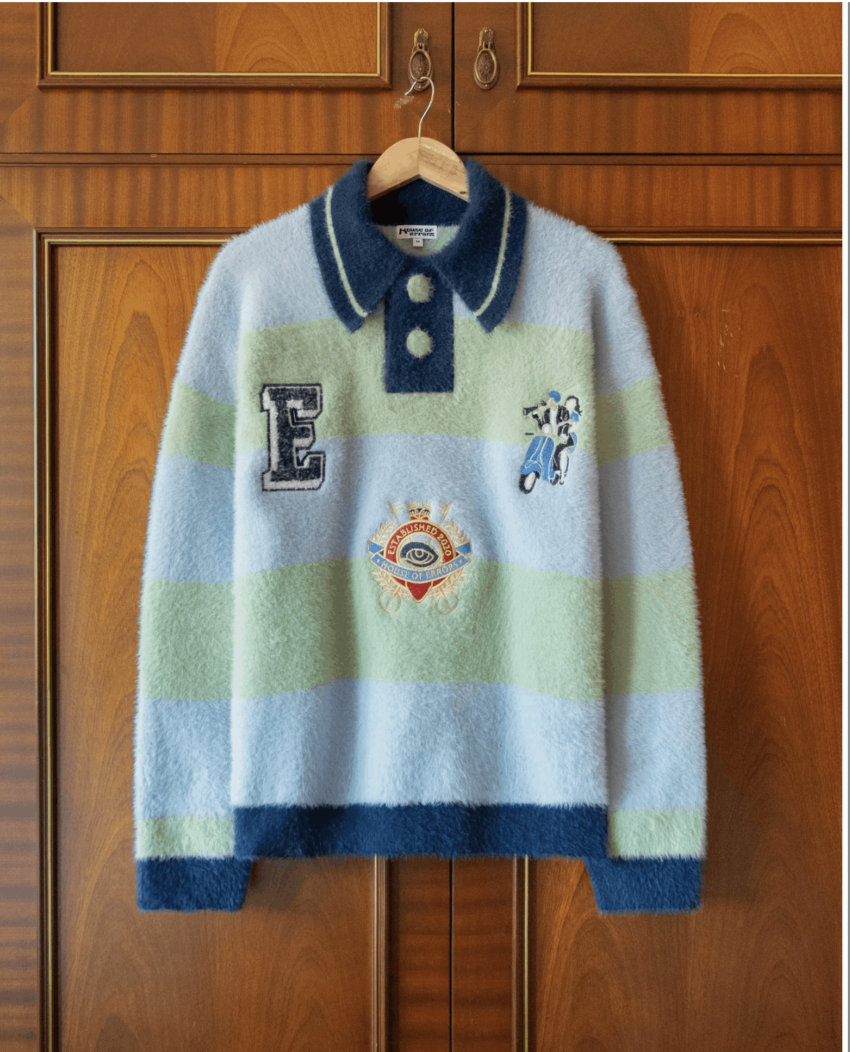 House of Errors SHAGGY KNITTED STRIPED SWEATER Size US XL / EU 56 / 4 - 2 Thumbnail