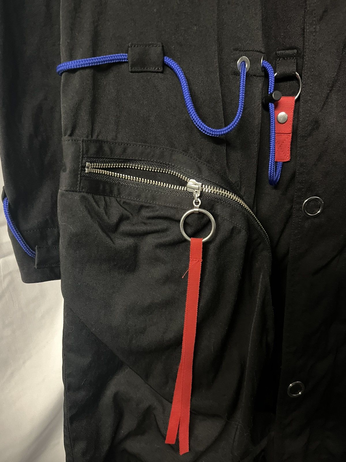 Japanese Brand Almost Black Contrast Drawcord Jacket Size US S / EU 44-46 / 1 - 3 Thumbnail